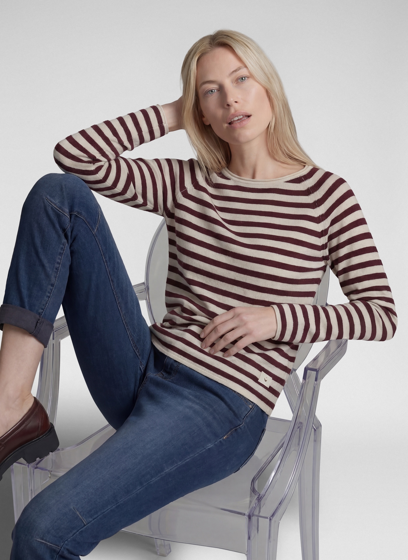 Rabe Strickpullover in Ringel-Optik