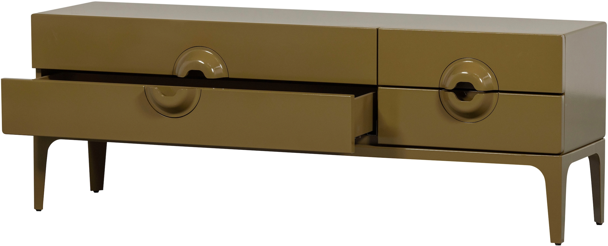 WOOOD Lowboard »Merge mit Eukalyptusholz und 4 Schubladen« Eukalyptusholz, Tragkraft 120 kg, Metallbeine
