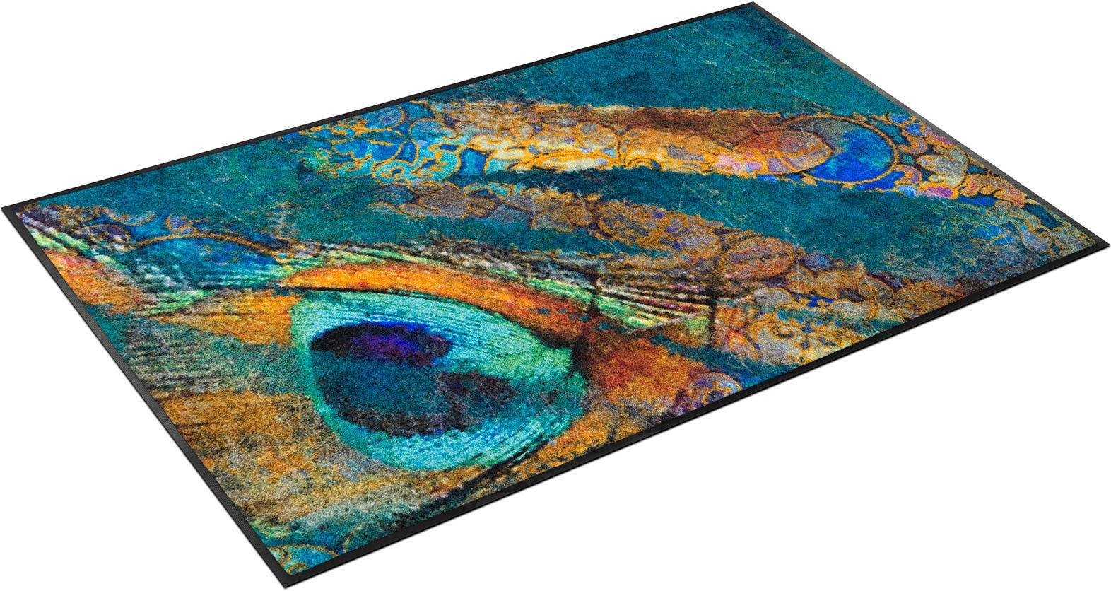 Image of wash+dry by Kleen-Tex Teppich »Exotic Pavo«, rechteckig, 7 mm Höhe, rutschhemmend, waschbar, Wohnzimmer bei Ackermann Versand Schweiz