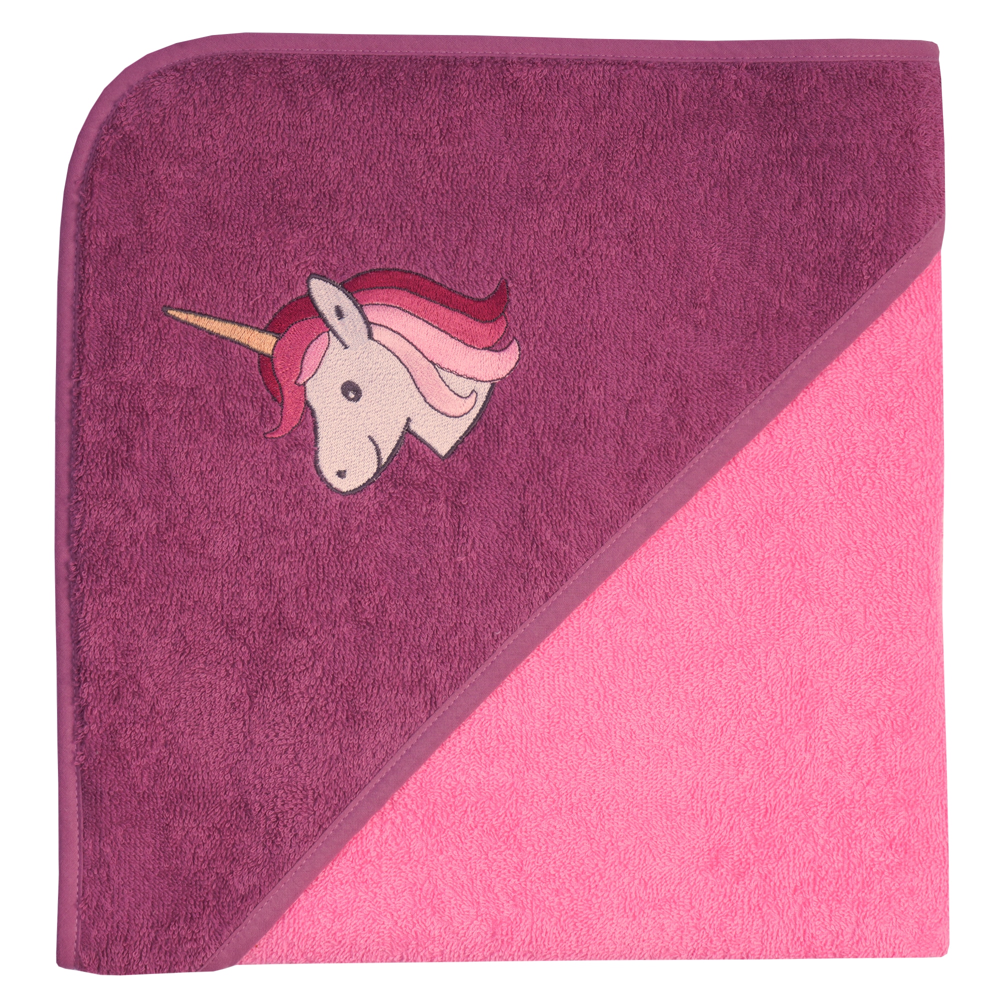 Image of Wörner Kapuzenhandtuch "Einhorn" mit Kapuze, maschinenwaschbar, trocknergeeignet