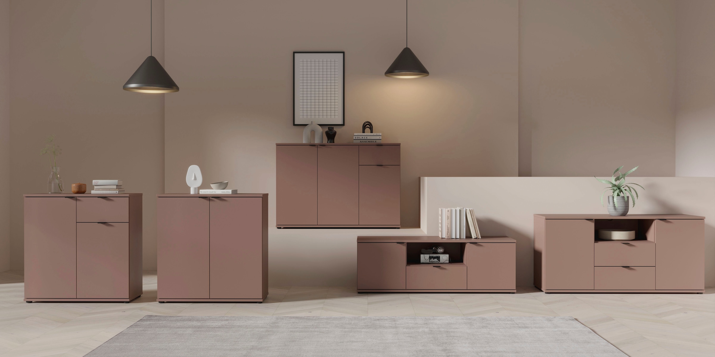 FORTE »Ganymede« Buffet, rangement, tiroir; poignées métal, 4 décors, largeur 119,8cm