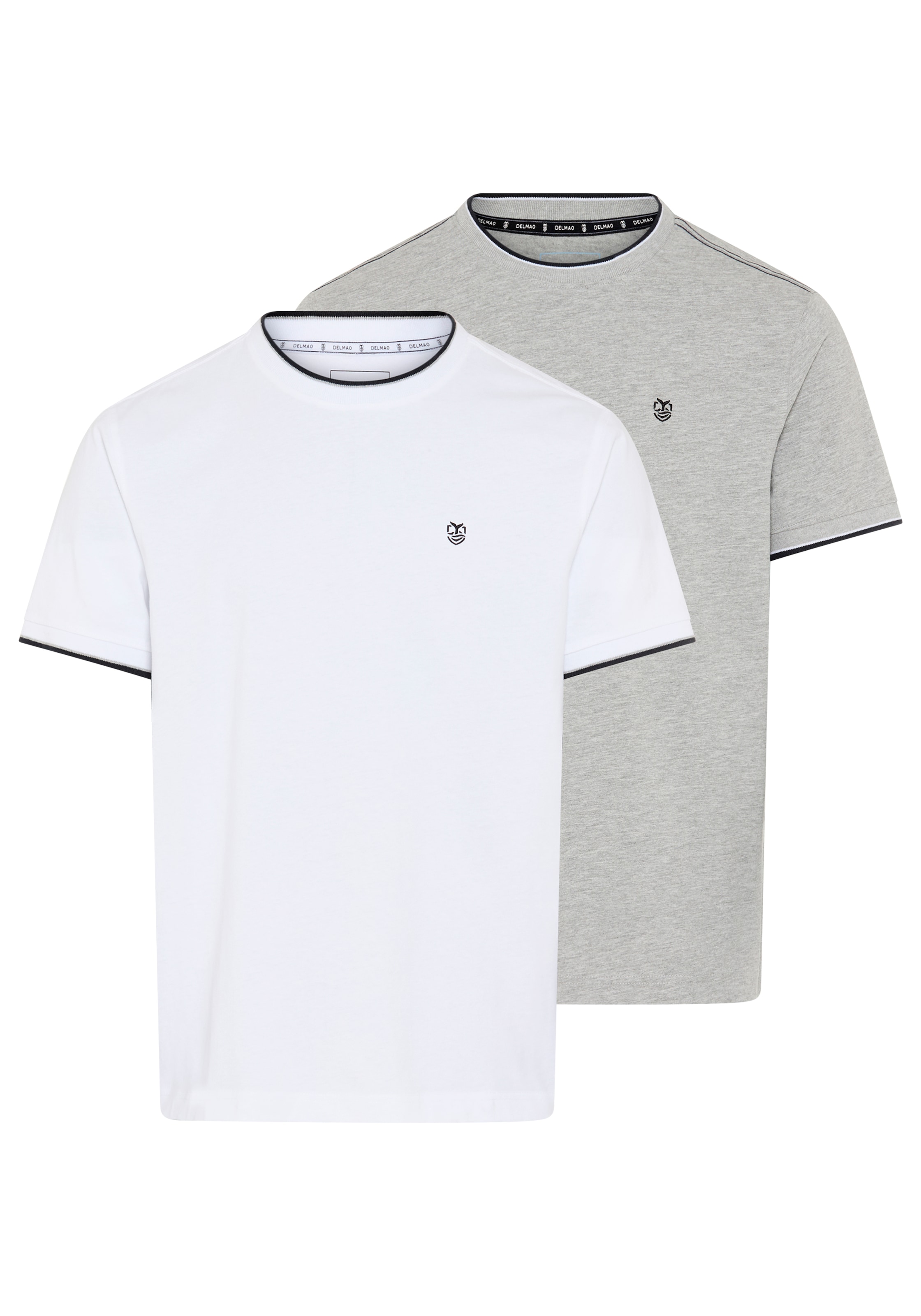 Image of DELMAO Rundhalsshirt "Neue Kollektion" 2er- Pack, Kurzarmshirt, klassischer Basic-Stil, normale Passform, unifarben
