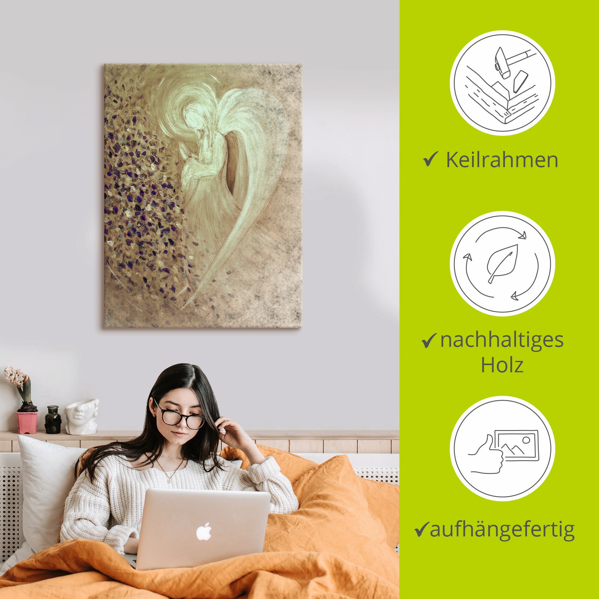 Artland Leinwandbild »Engel I« Religion 1 Stk. tlg. auf Holzrahmen gespannt