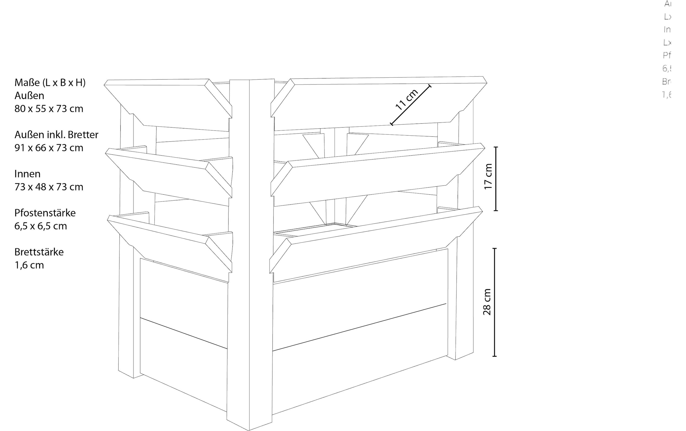 WESTMANN Hochbeet »Premium XL« 350 l, BxTxH: 91x66x73 cm