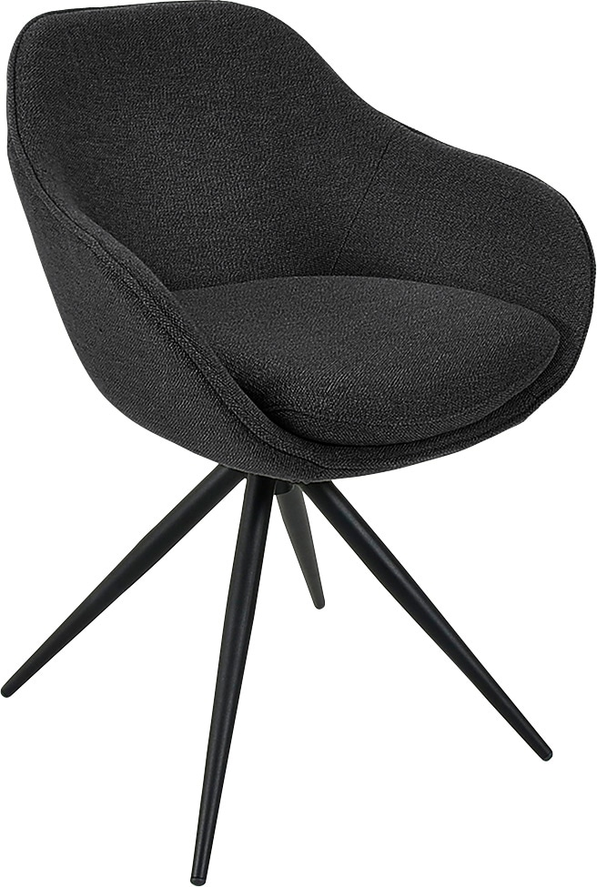 K+W Komfort & Wohnen Drehstuhl "ZOOM" () 4-Fuß Drehstuhl mit Gestell aus Metall schwarz Struktur