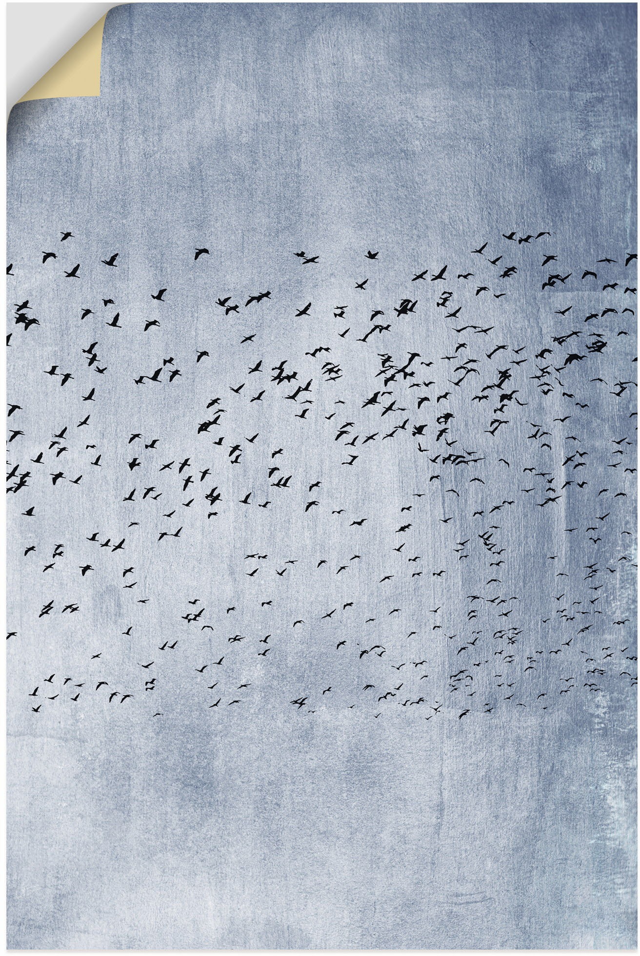 Image of Artland Wandbild »Moving On - Blau«, Vogelbilder, (1 St.), in vielen Grössen & Produktarten - Alubild / Outdoorbild für den Aussenbereich, Leinwandbild, Poster, Wandaufkleber / Wandtattoo auch für Badezimmer geeignet bei Ackermann Versand Schweiz