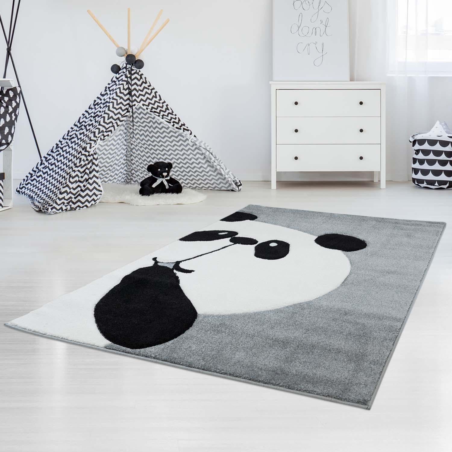 Carpet City Kinderteppich »Bueno Kids 1389«, rechteckig, Spielteppich, Panda-Bär, 3D-Effekt, Weicher Flor, Pflegeleicht