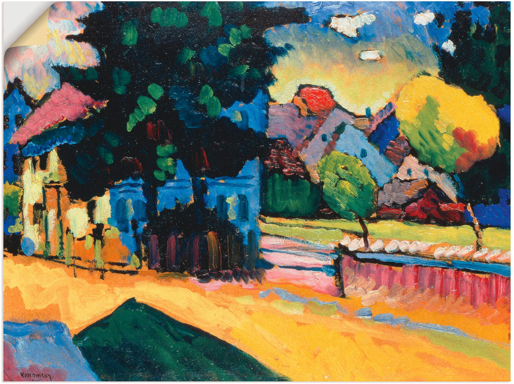 Image of Artland Wandbild »Murnau - Studie zur Landschaft mit Haus«, Europa, (1 St.), in vielen Grössen & Produktarten -Leinwandbild, Poster, Wandaufkleber / Wandtattoo auch für Badezimmer geeignet bei Ackermann Versand Schweiz