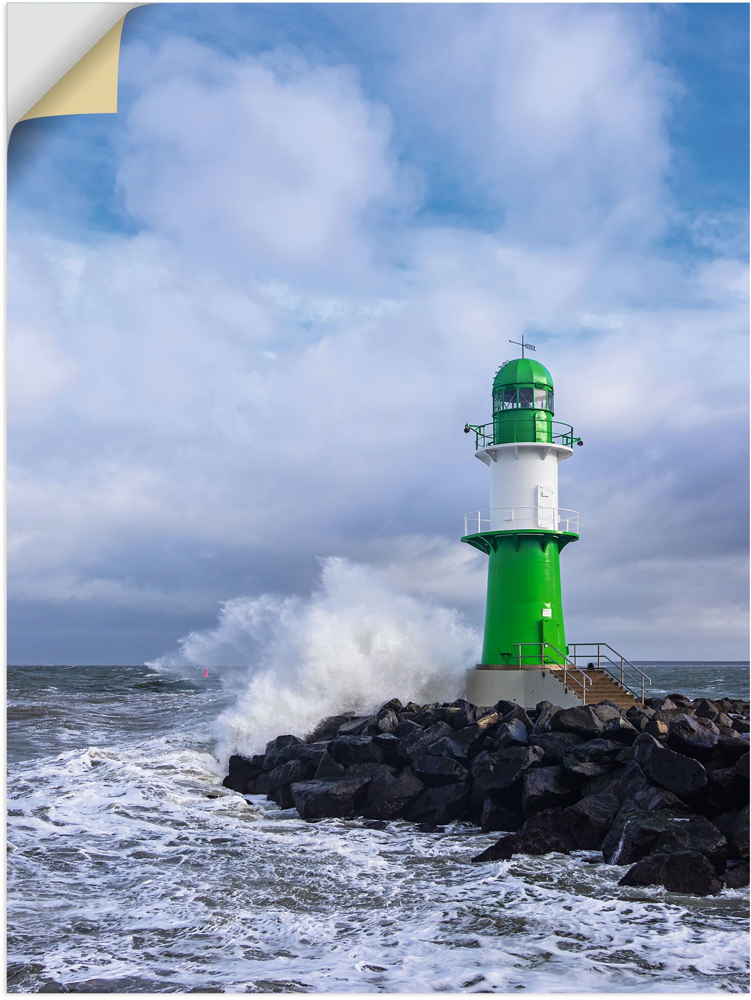 Image of Artland Wandbild »Mole an der Ostseeküste in Warnemünde«, Gebäude, (1 St.), in vielen Grössen & Produktarten - Alubild / Outdoorbild für den Aussenbereich, Leinwandbild, Poster, Wandaufkleber / Wandtattoo auch für Badezimmer geeignet bei Ackermann Versand