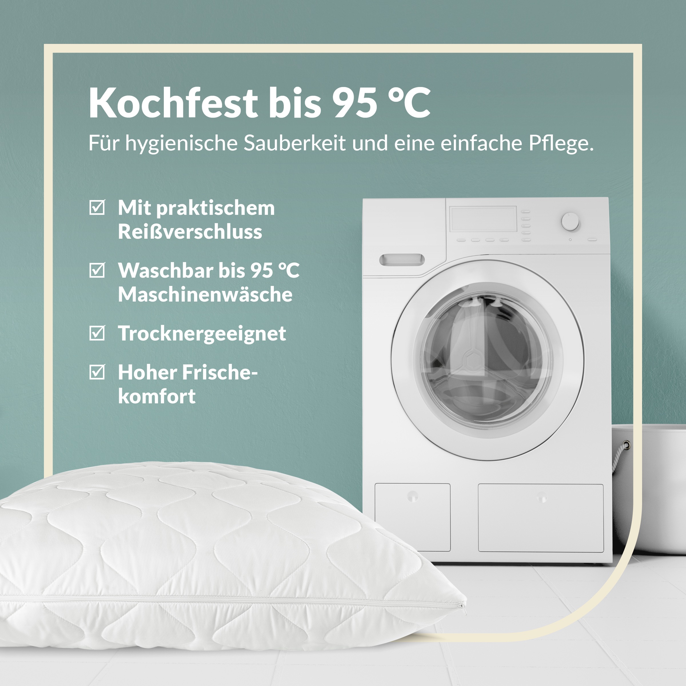 fan Microfaserkissen »Kansas, mit Baumwollbezug und Reissverschluss« Füllung: 100% Microfaser 1 Stk. tlg. in 40x80 oder 80x80 cm, Kopfkissen aus Microfaser, Made in Germany
