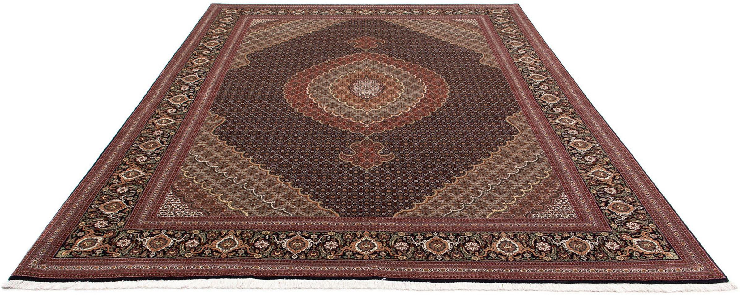 Image of morgenland Orientteppich »Perser - Täbriz - 345 x 252 cm - braun«, rechteckig, 10 mm Höhe, Wohnzimmer, Handgeknüpft, Einzelstück mit Zertifikat bei Ackermann Versand Schweiz