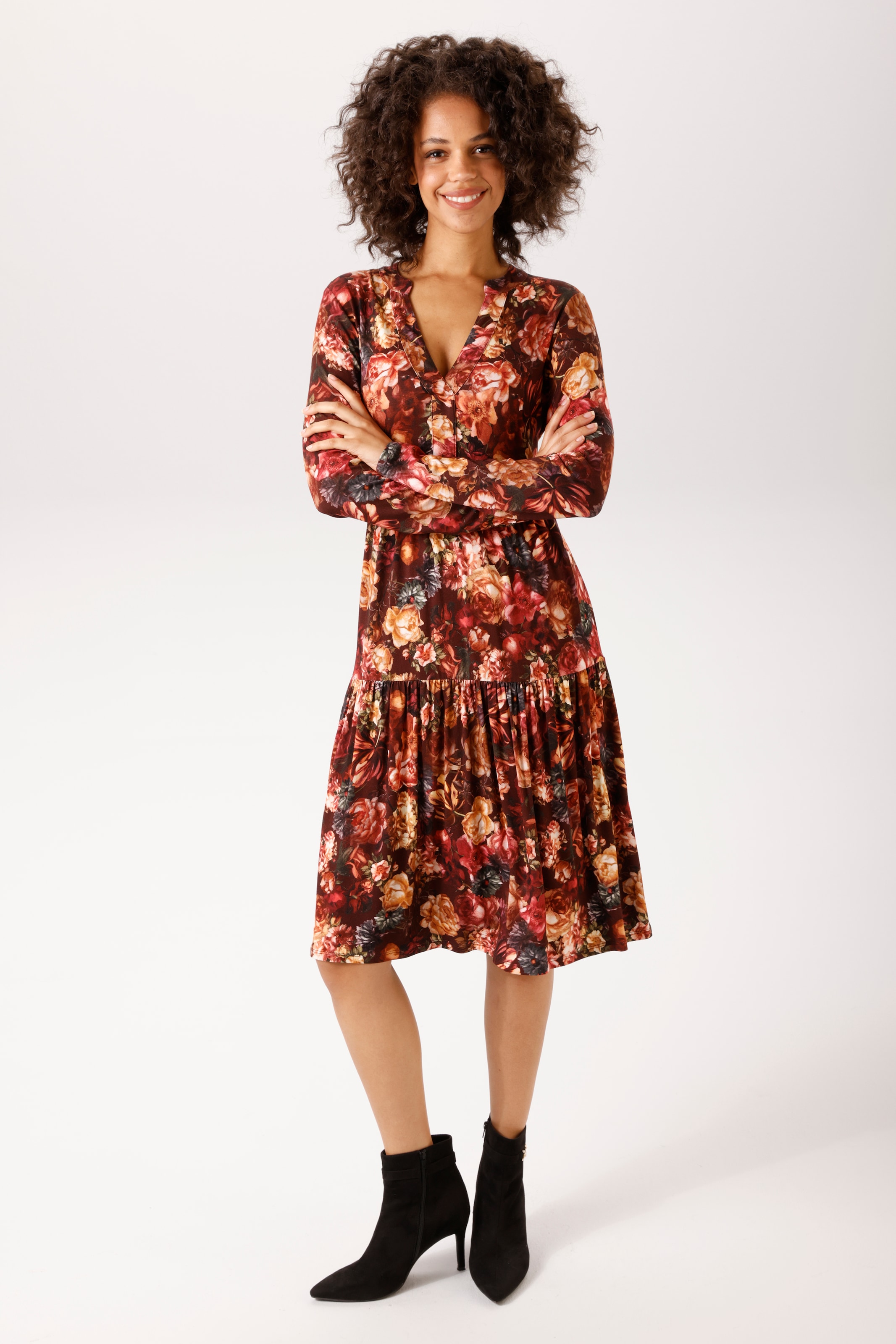 Image of Aniston CASUAL Jerseykleid mit farbharmonischen Blumendruck - NEUE KOLLEKTION