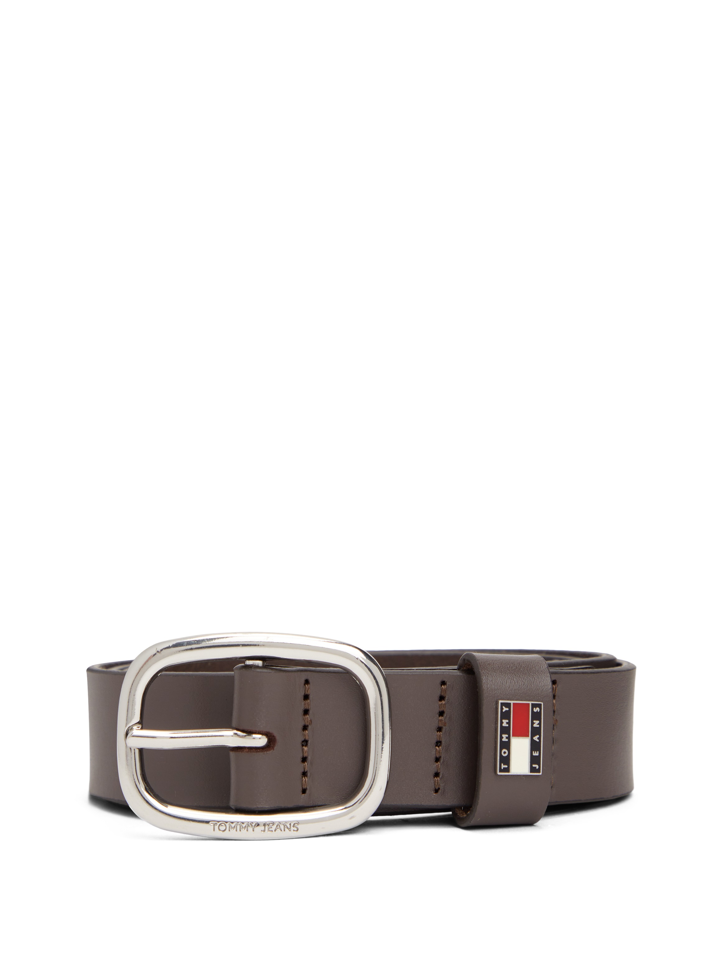 Tommy Jeans Ceinture en cuir »TJW OVAL 3.0 cm breit« Ovale Einfachdornschliesse und Logo am Verschluss