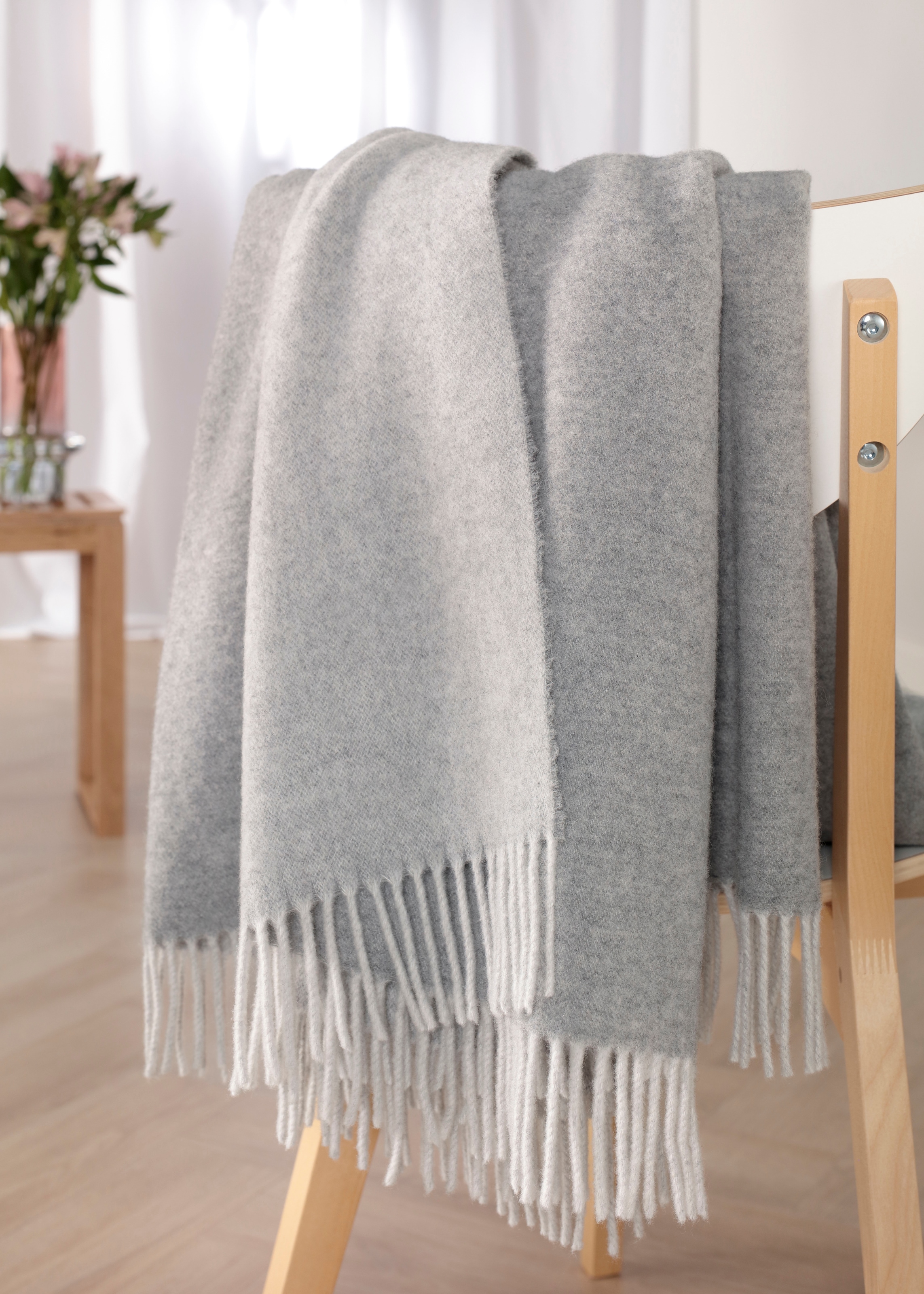 Biederlack Couverture d'intérieur »Soft Impression im Doubleface-Look« Mélange coton-cachemire
