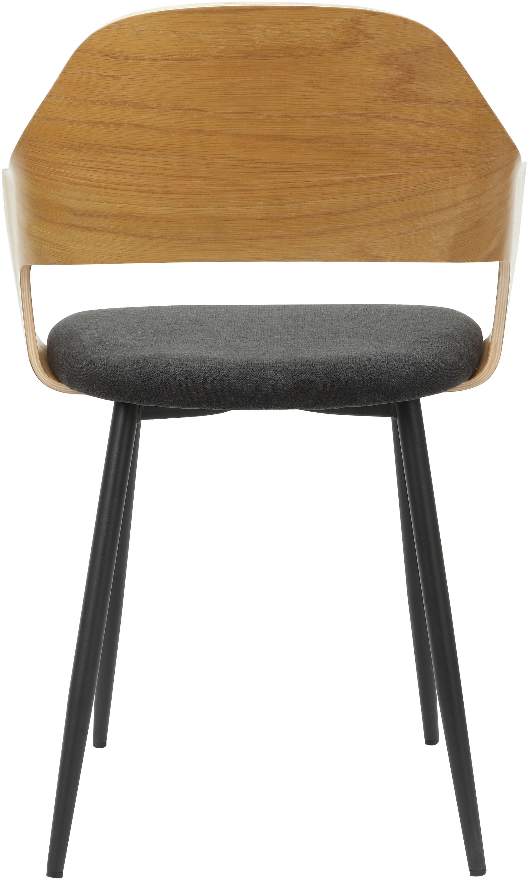 Home affaire Chaise de salle à manger »Belleville« (Set) 2 cuisRückenlehne in Eichenfurnier, Beine aus Metall