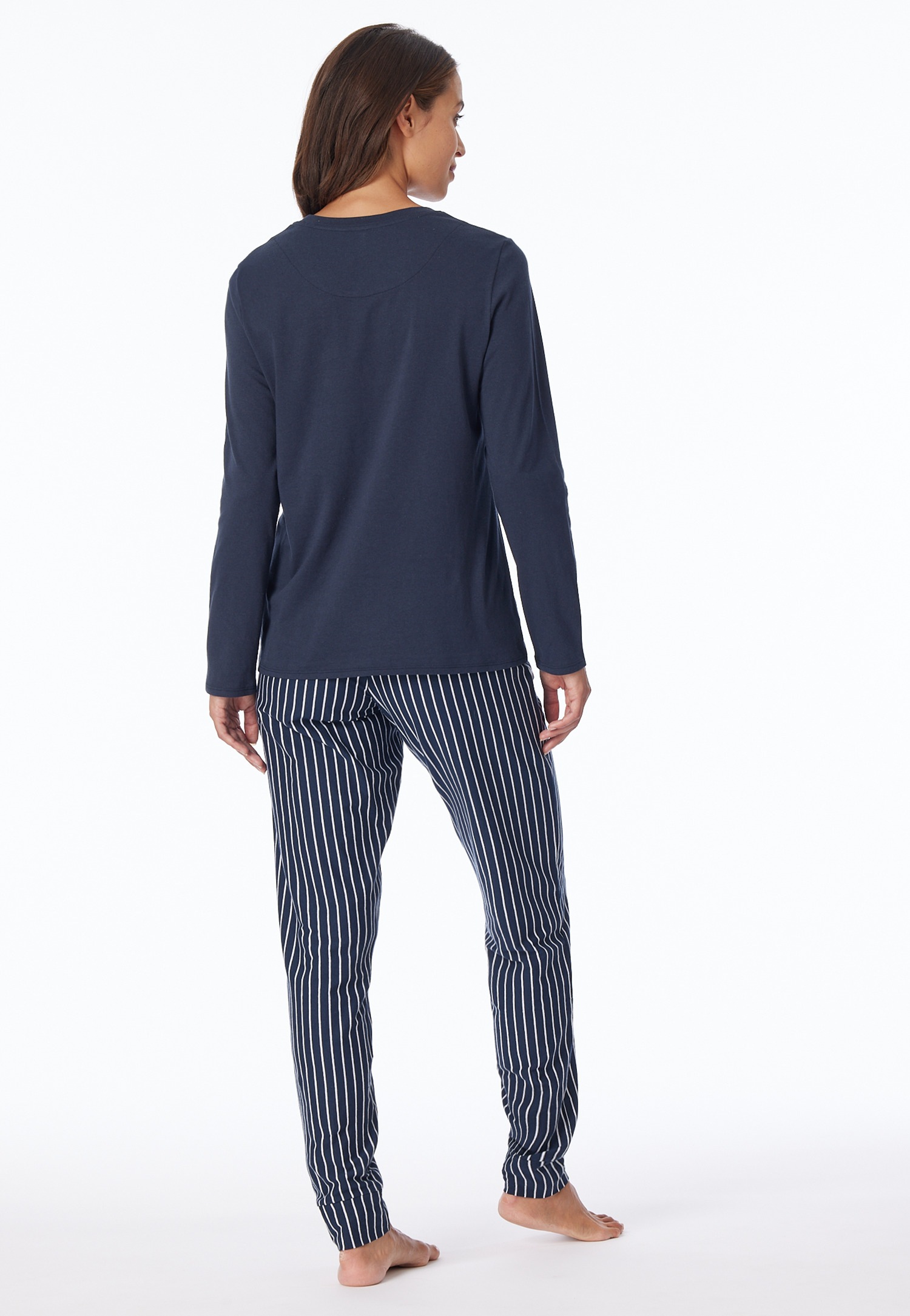 uncover by SCHIESSER Pyjama »Uncover Nightwear« 2 col rond, manches longues, qualité jersey simple