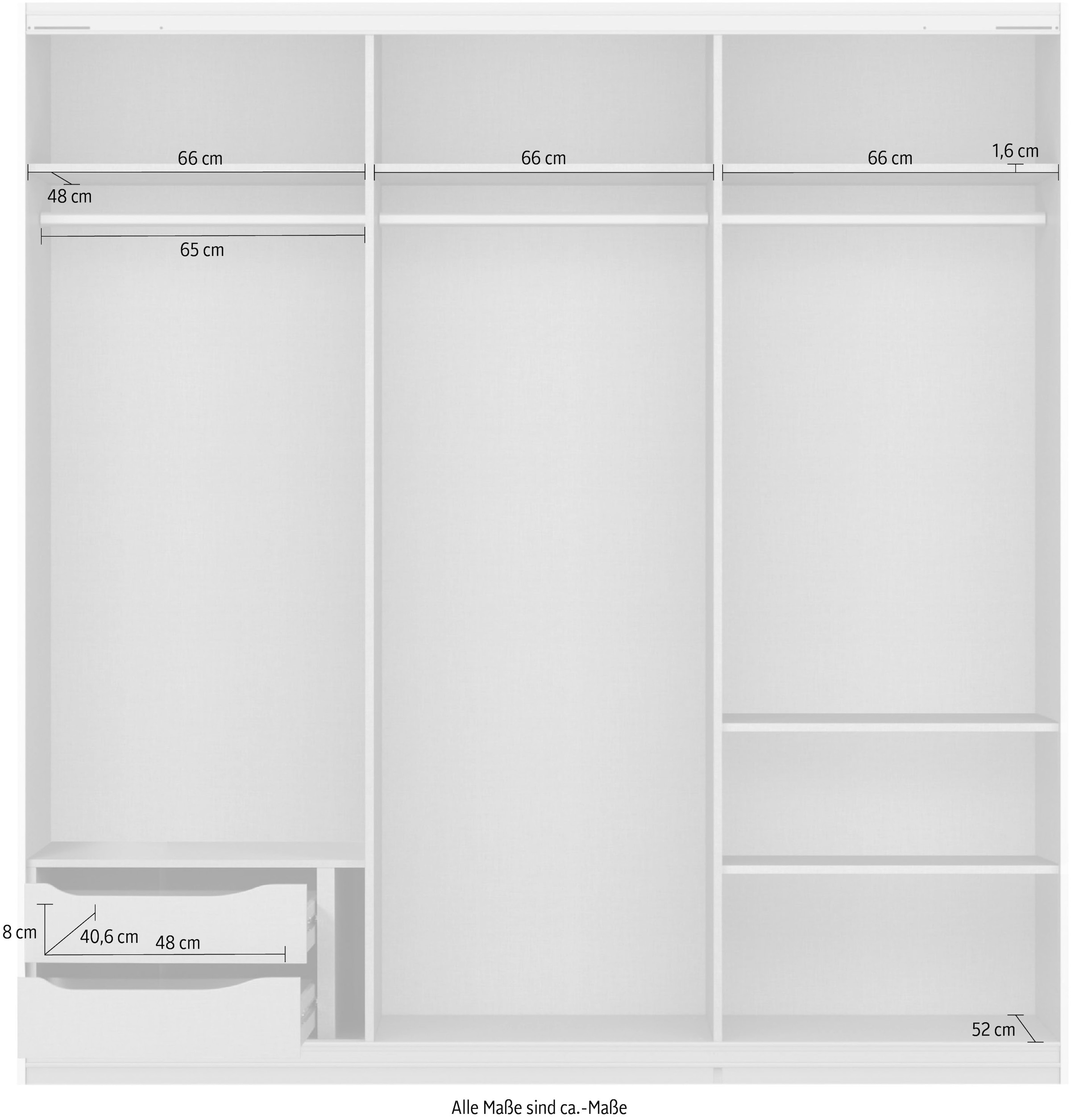 rauch Kleiderschrank »Mehrzweckschrank Aktenschrank Möbel Mietswohnung Schlafzimmer ORACLE« inkl. Schubladen-Einsatz und extra Einlegeböden MADE IN GERMANY