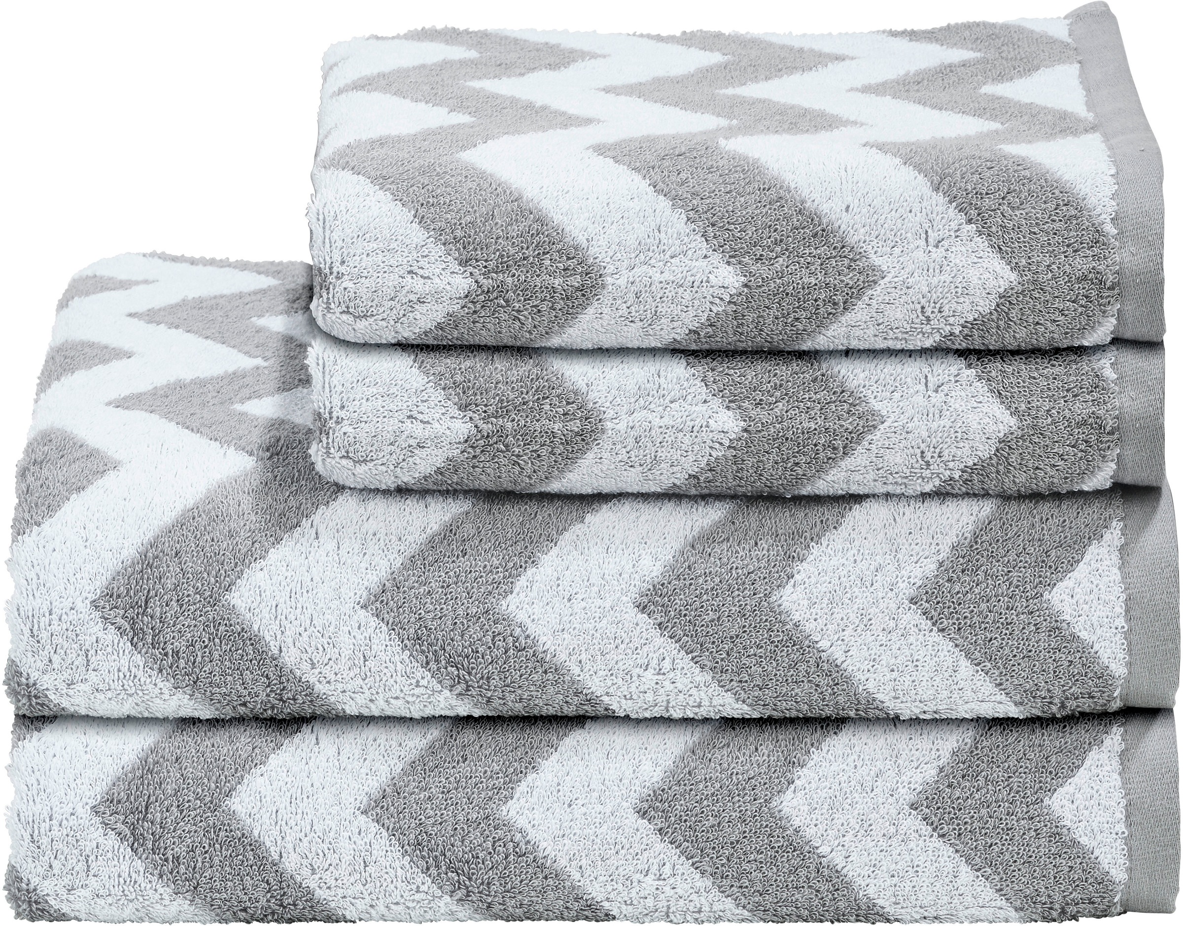 Image of done.® Handtuch Set »Daily Shapes ZickZack«, Set, 4 tlg., Jacquard-Walkfrottier, 2x Handtücher & 2x Duschtücher, mit Jacquard-Muster bei Ackermann Versand Schweiz