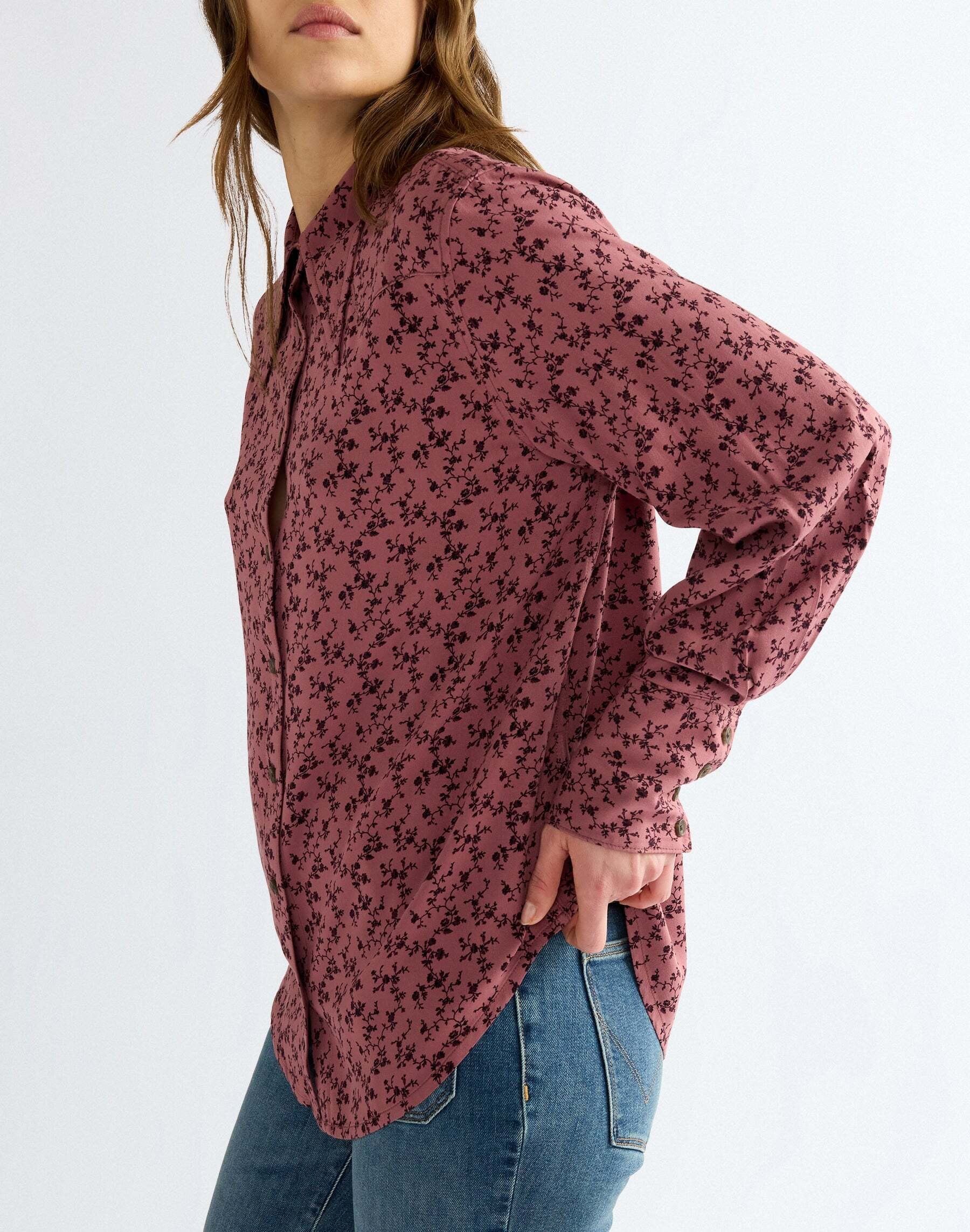Wrangler Blouse à manches longues »WRANGLER Langarmbluse Drama Collar«