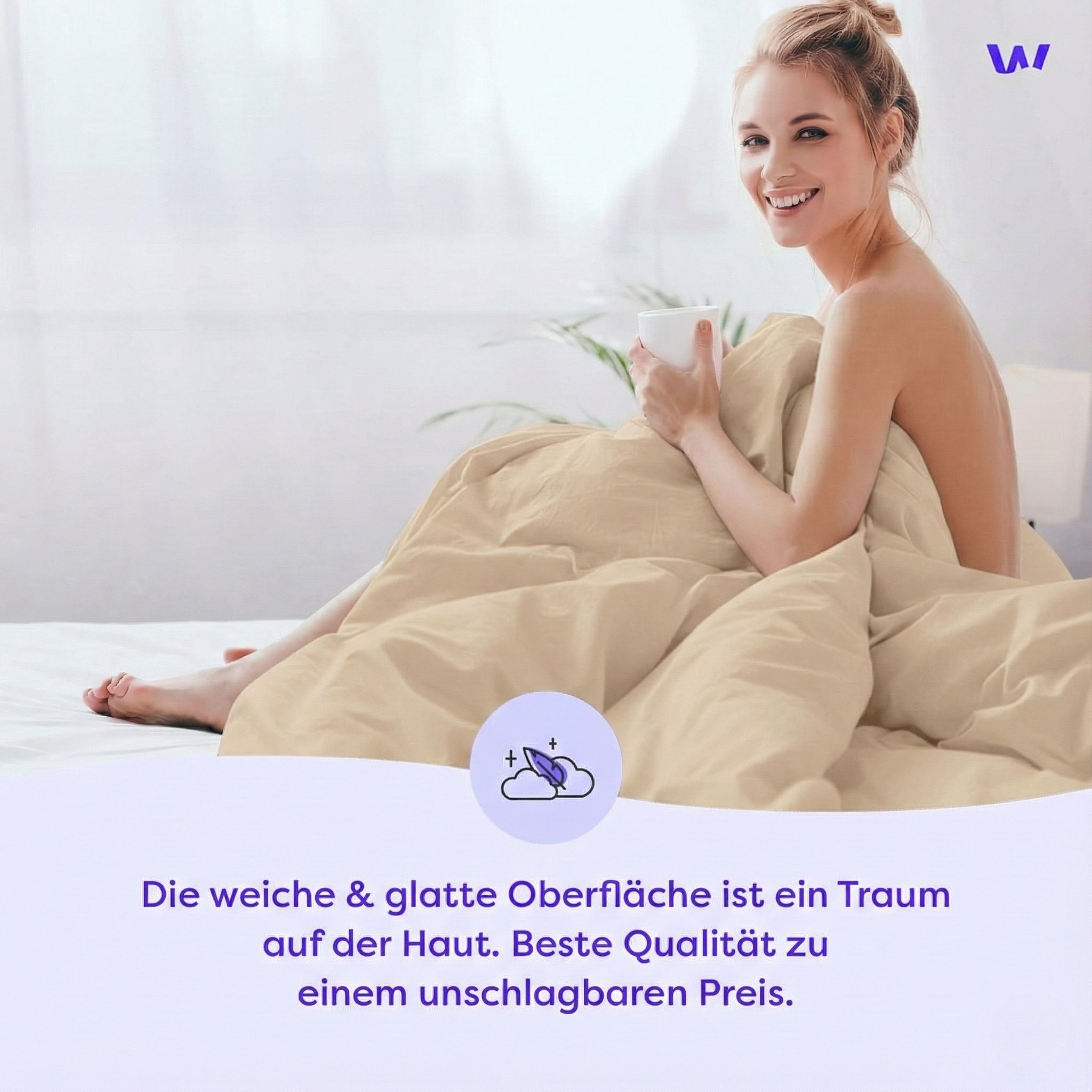 Wolkenfeld Linge de lit »Renforcé Bettwäsche Baumwolle - Natürlich weiches Schlafgefühl« 2 pièces 135x200 cm, 155x220 & Übergrössen I inkl. Kissenbezüge 80x80 I uni