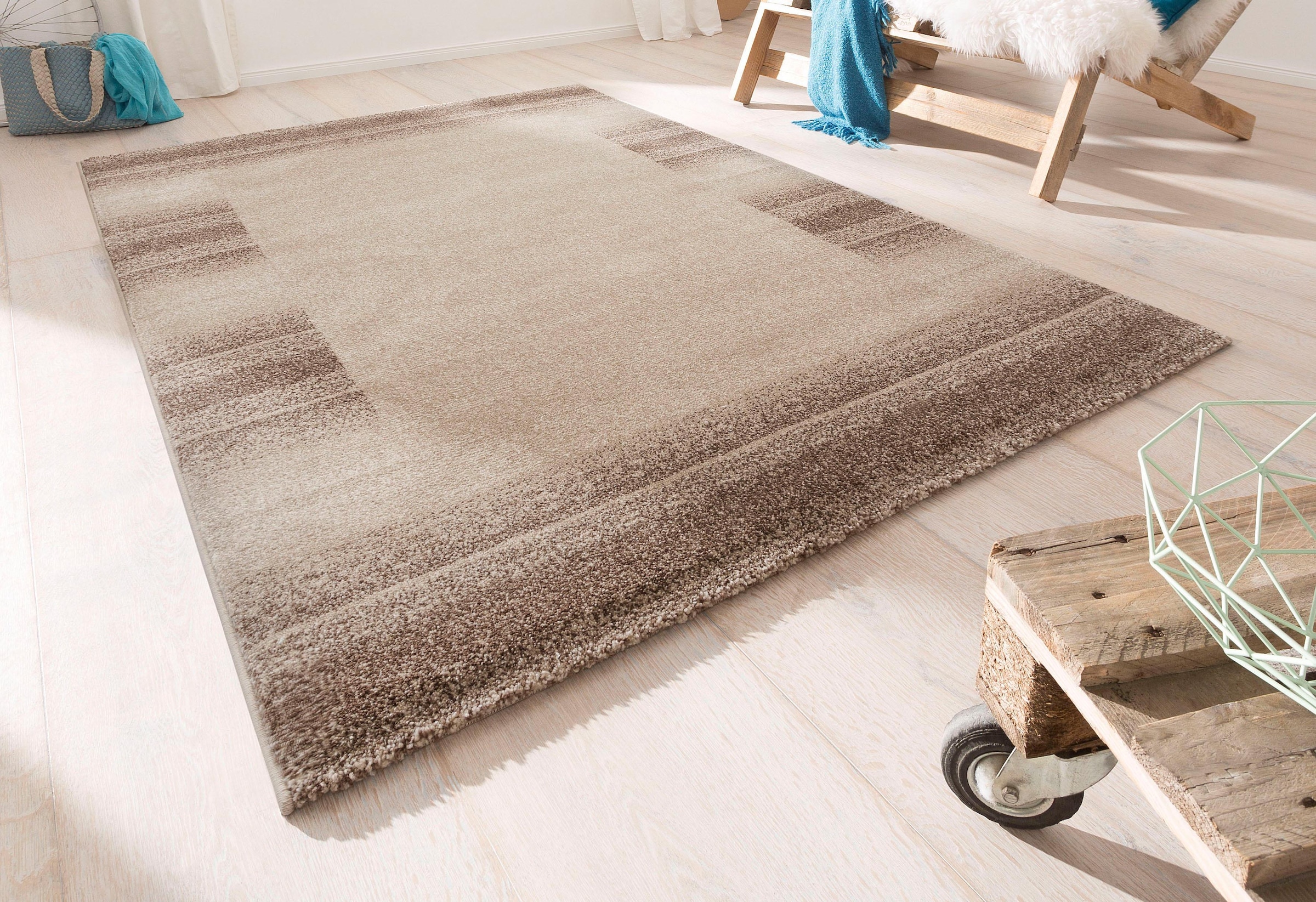 my home Teppich »Oriol«, rechteckig, versandkostenfrei flacher mit pflegeleicht, Teppich, Kurzflor, Bordüre, auf rechteckig