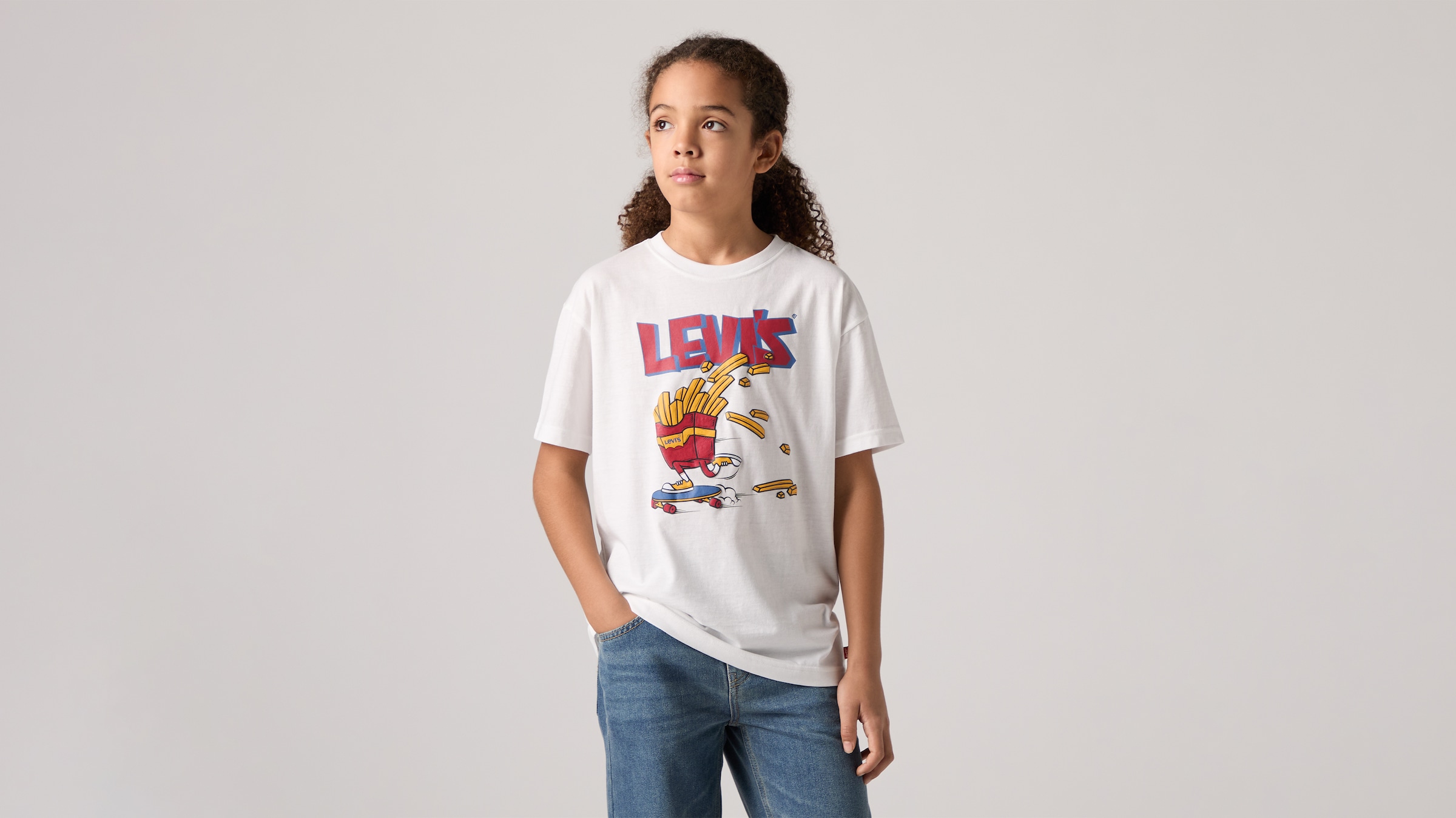 Image of Levis Kids T-Shirt "LVB FRIES ON THE LOOSE TEE" for Boys, mit coolem Logo-Print