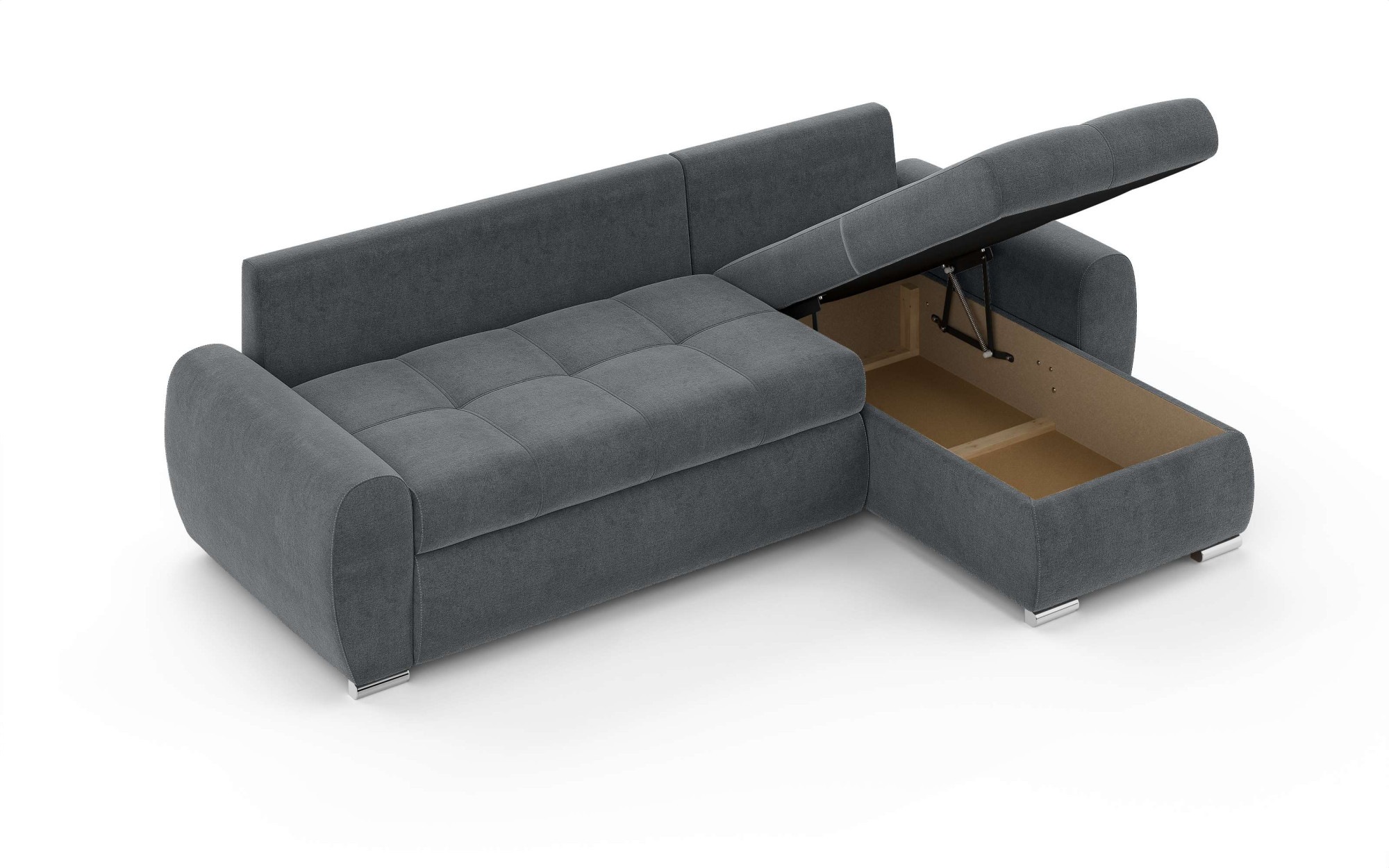 INOSIGN Ecksofa »HAVERHILL Schlafsofa mit Bettkasten, Masse B/H/T: 237/89/166 cm«, L-Form mit Recamiere links oder rechts bestellbar, Wellenunterfederung