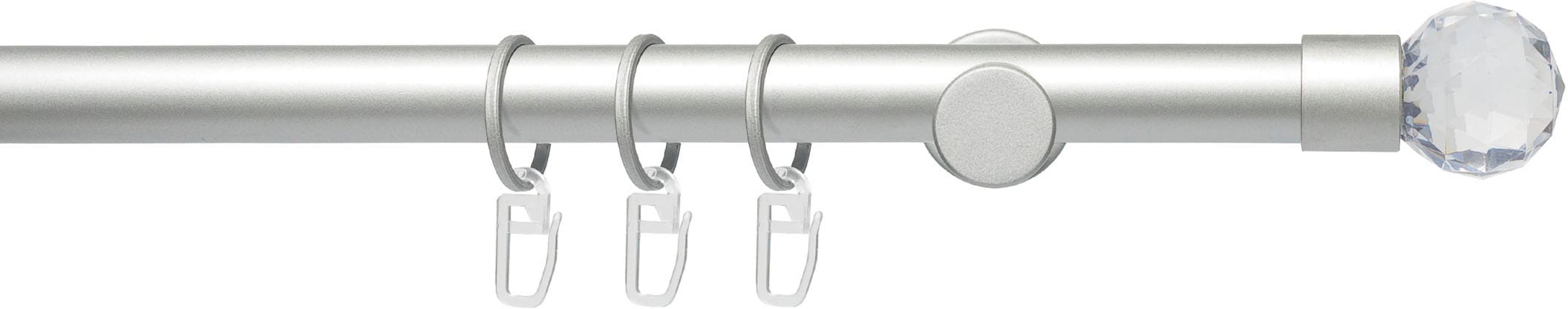 Image of Liedeco Gardinenstange "Fertigstilgarnitur 20 mm Power Facettkugel" Ø 2 mm 1 läufig-läufig Fixmass Gardinenstange Komplett