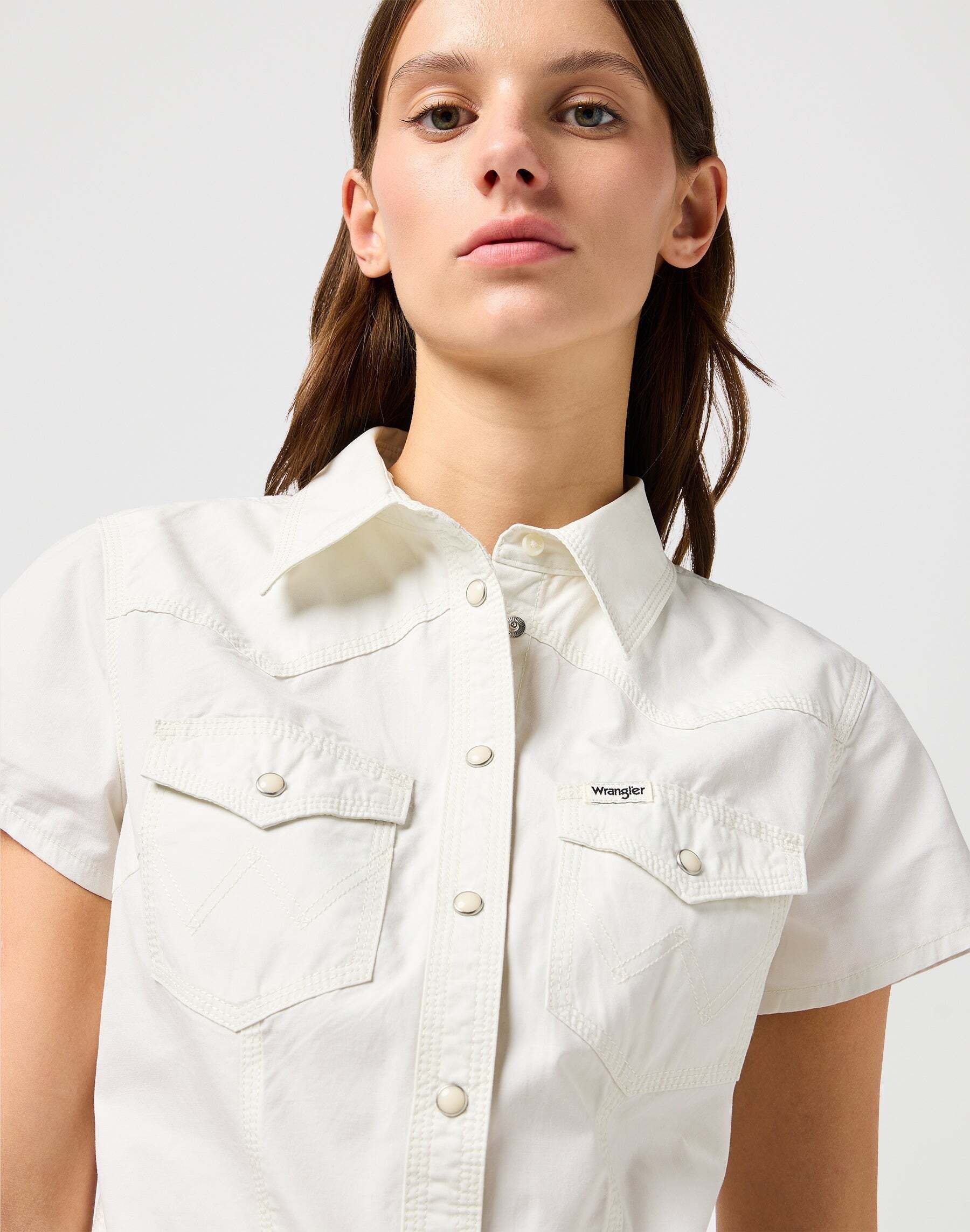 Wrangler Kurzarmbluse »WRANGLER Kurzarmhemd Shrunken Shirt«