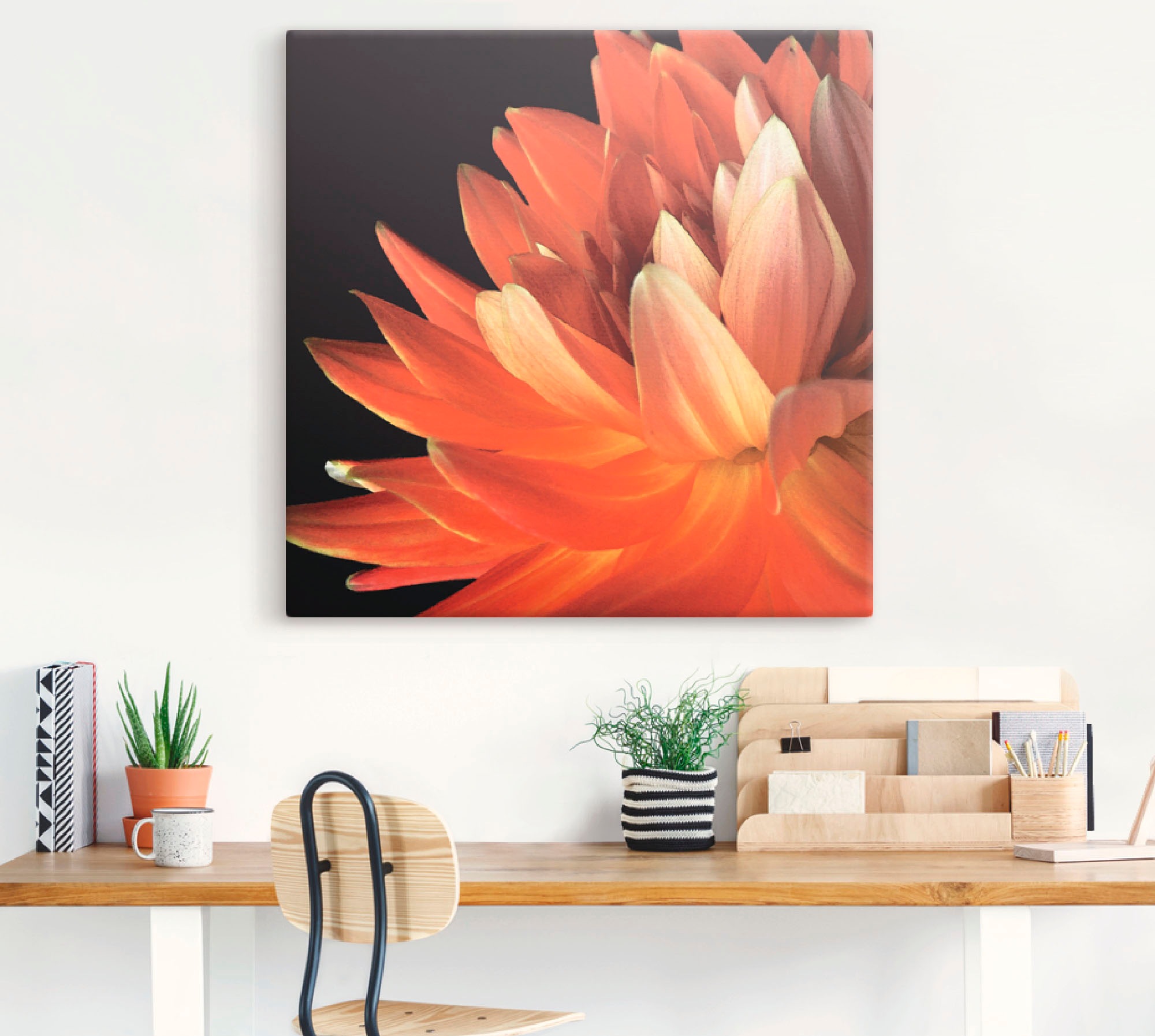 Artland Leinwandbild »Rote Dahlie«, Blumen, (1 St.), auf Keilrahmen gespannt