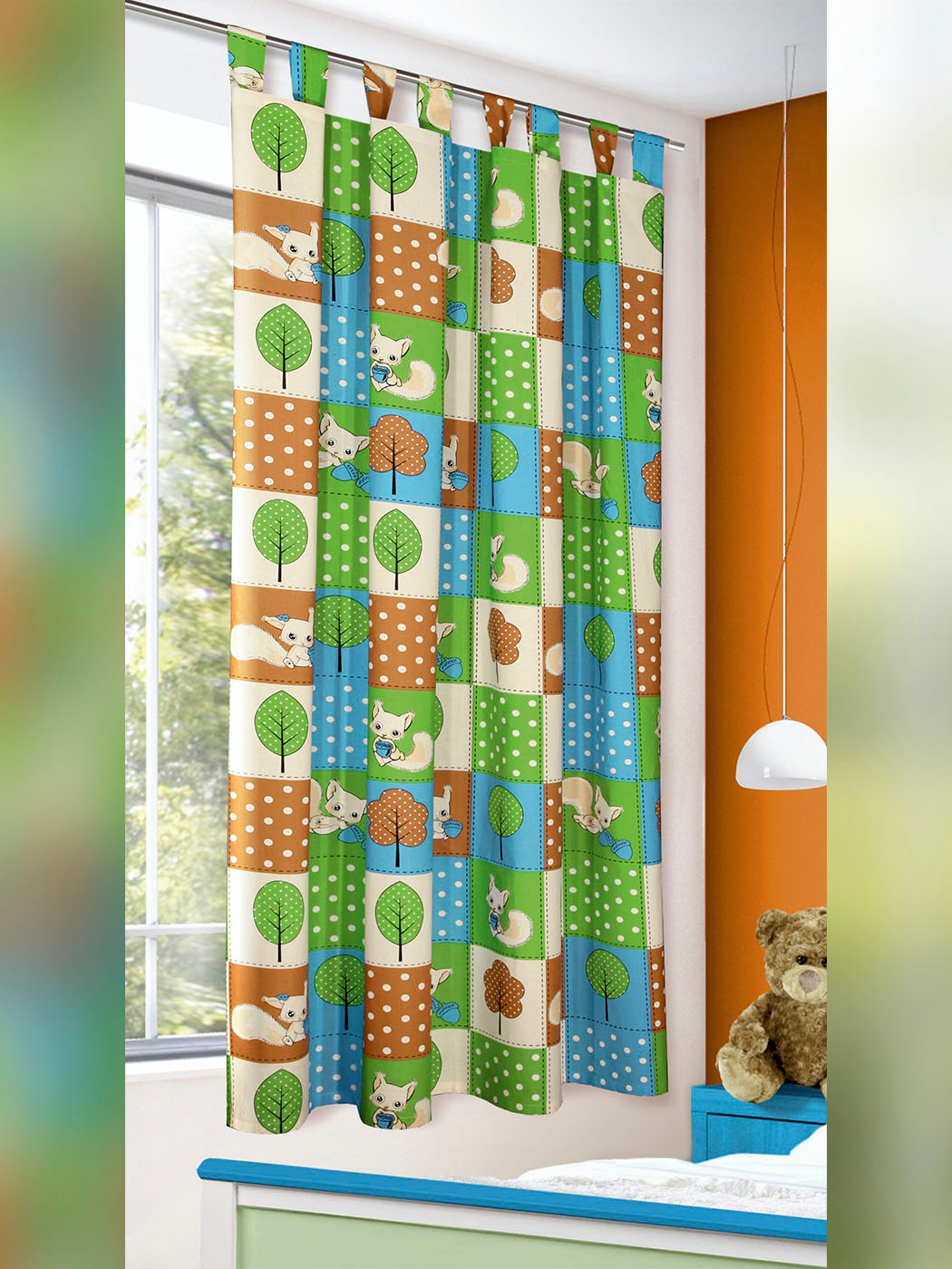 Image of WILLKOMMEN ZUHAUSE by ALBANI GROUP Vorhang »Eichhörnchen«, (1 St.), Schlaufenschal mit Kombiband bei Ackermann Versand Schweiz