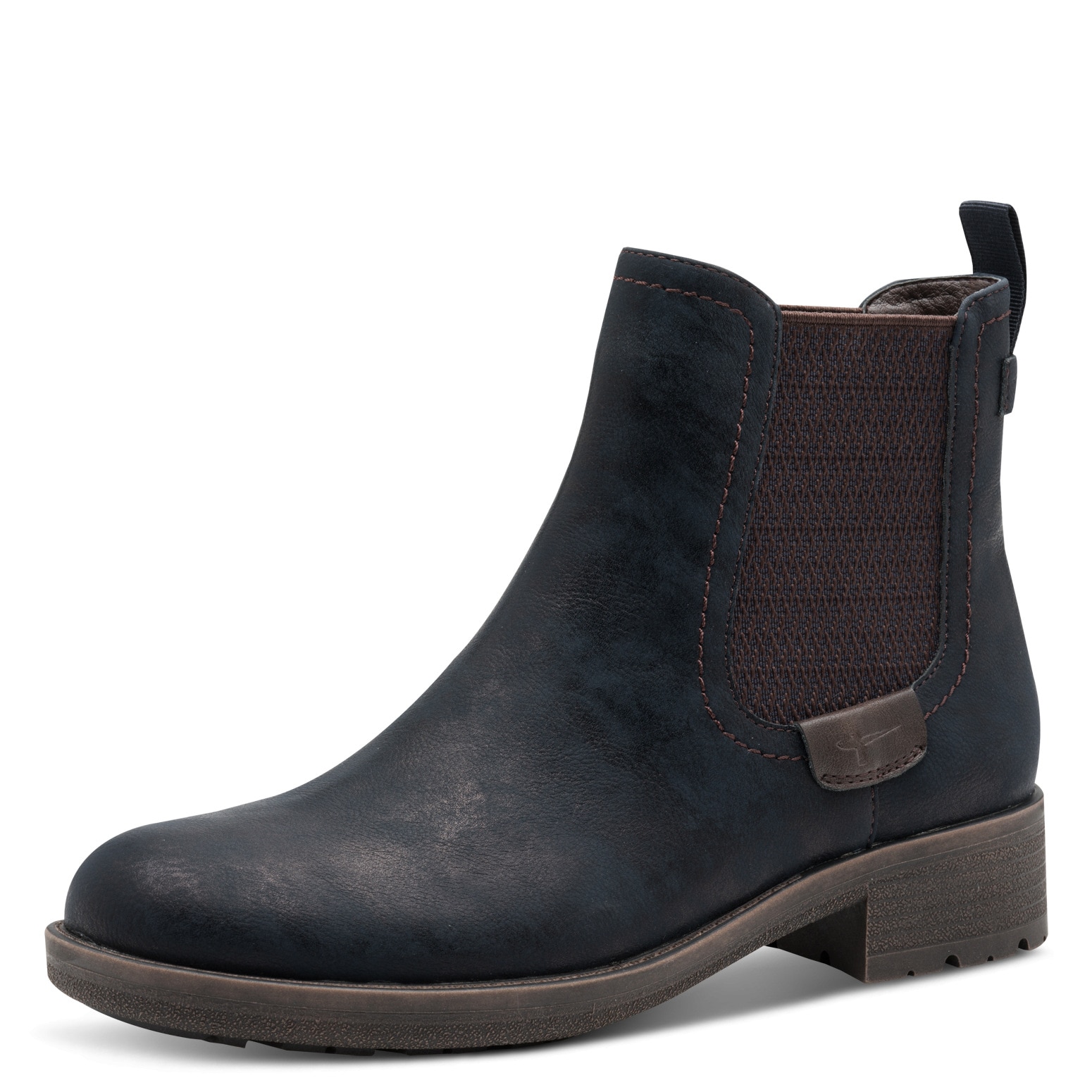 Image of Tamaris Chelseaboots, Blockabsatz, Stiefelette, Schlupfschuh im Used Look