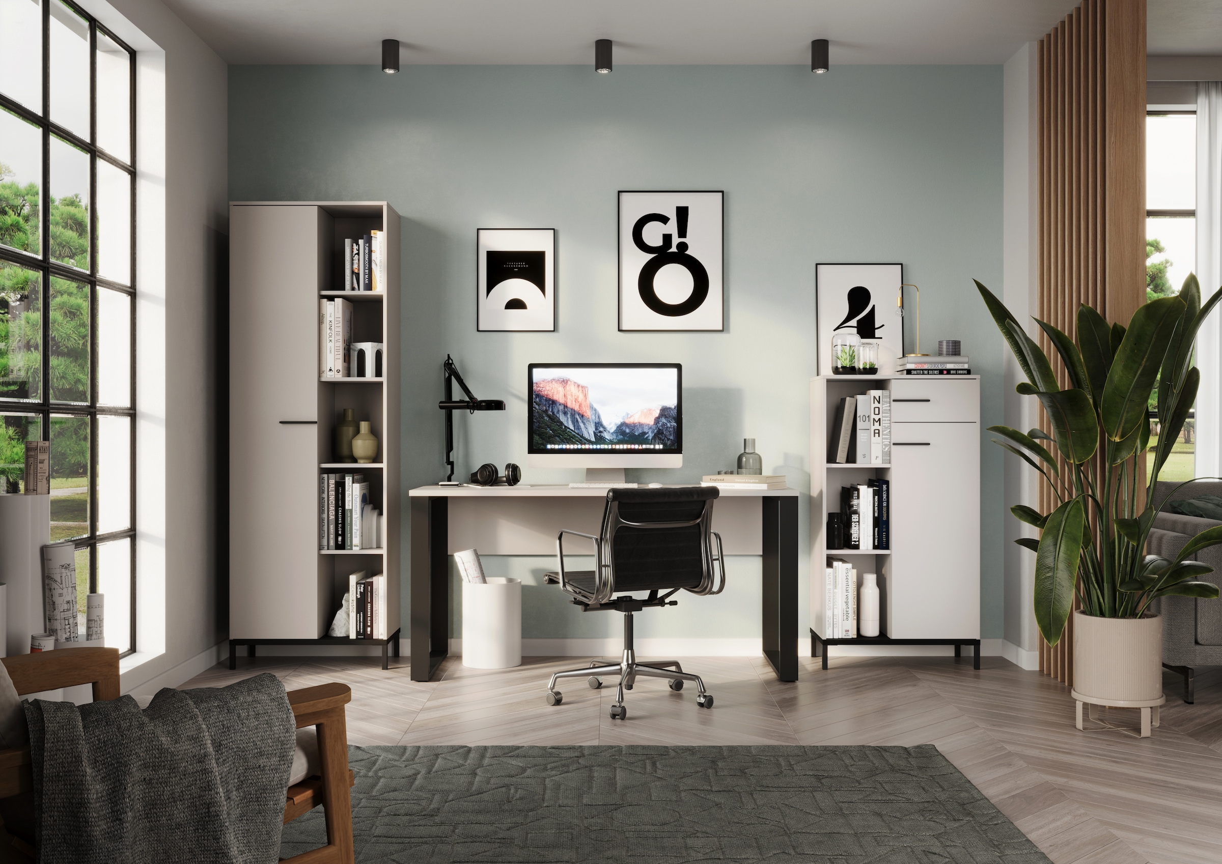 GERMANIA Schreibtisch »GW-Rovigo« 1 Stk. tlg. mit Blende, frei in den Raum stellbar, Breite 150 cm, Made in Germany