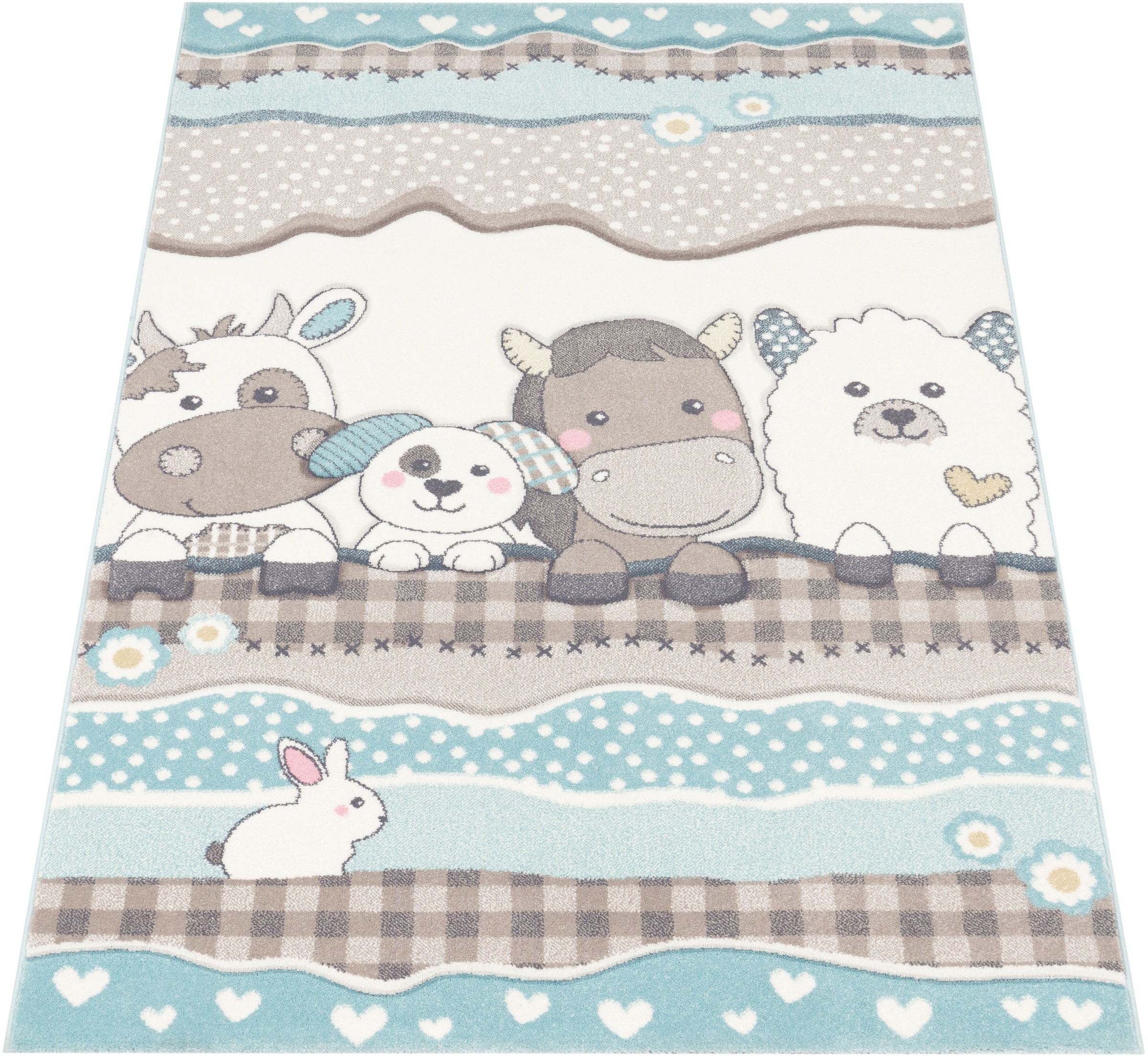 Image of Paco Home Kinderteppich »Cosmo 210«, rechteckig, 12 mm Höhe, 3D-Design, niedliches Motiv Tiere, Kinderzimmer bei Ackermann Versand Schweiz