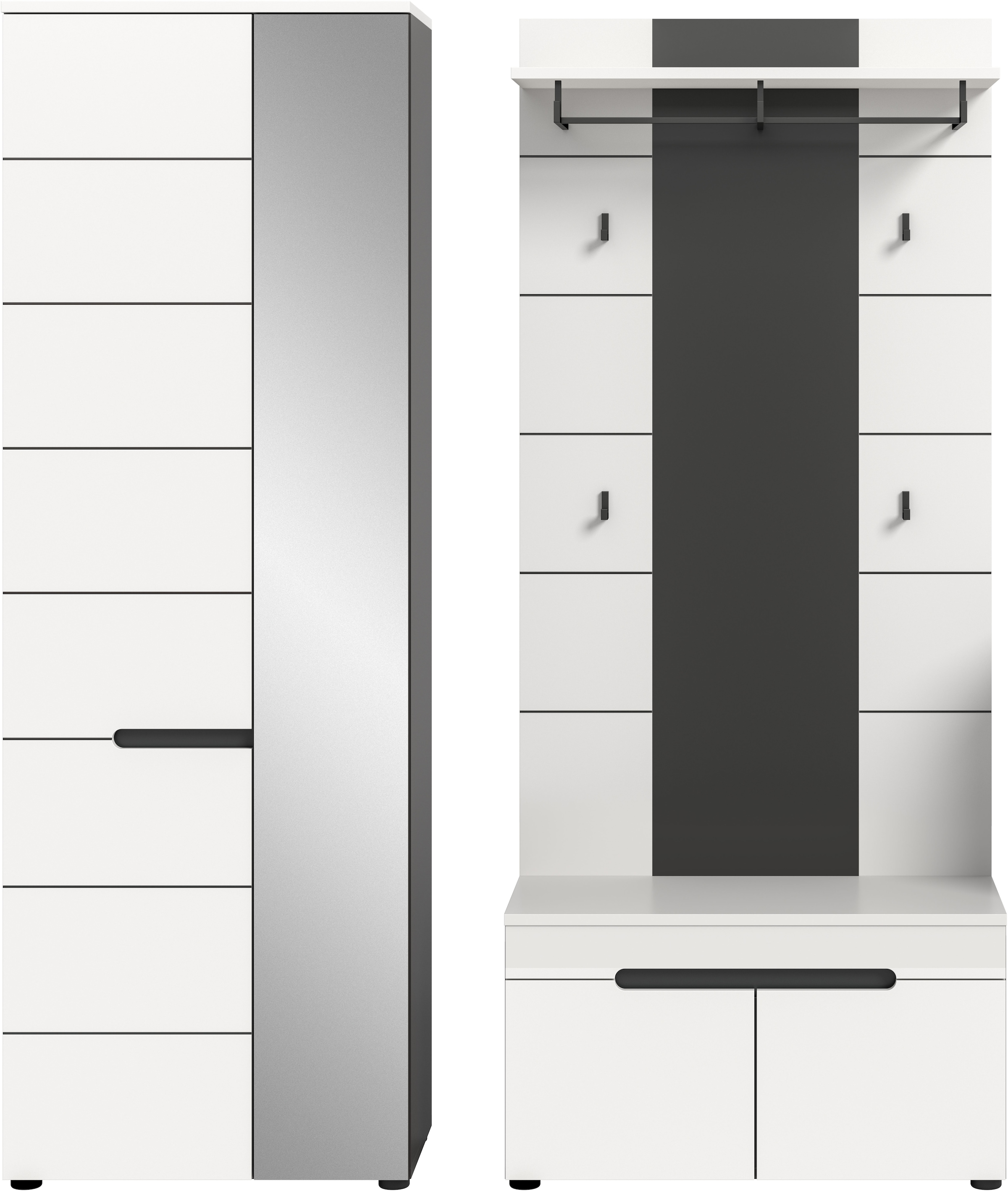 INOSIGN Ensemble de vestiaires »REHAT, TOPSELLER!, 3-teilig, Breite 160 cm, individuell erweiterbar« Set, bestehend aus: Garderobenschrank, Sitzbank und Paneel, 3 cuis tlg.