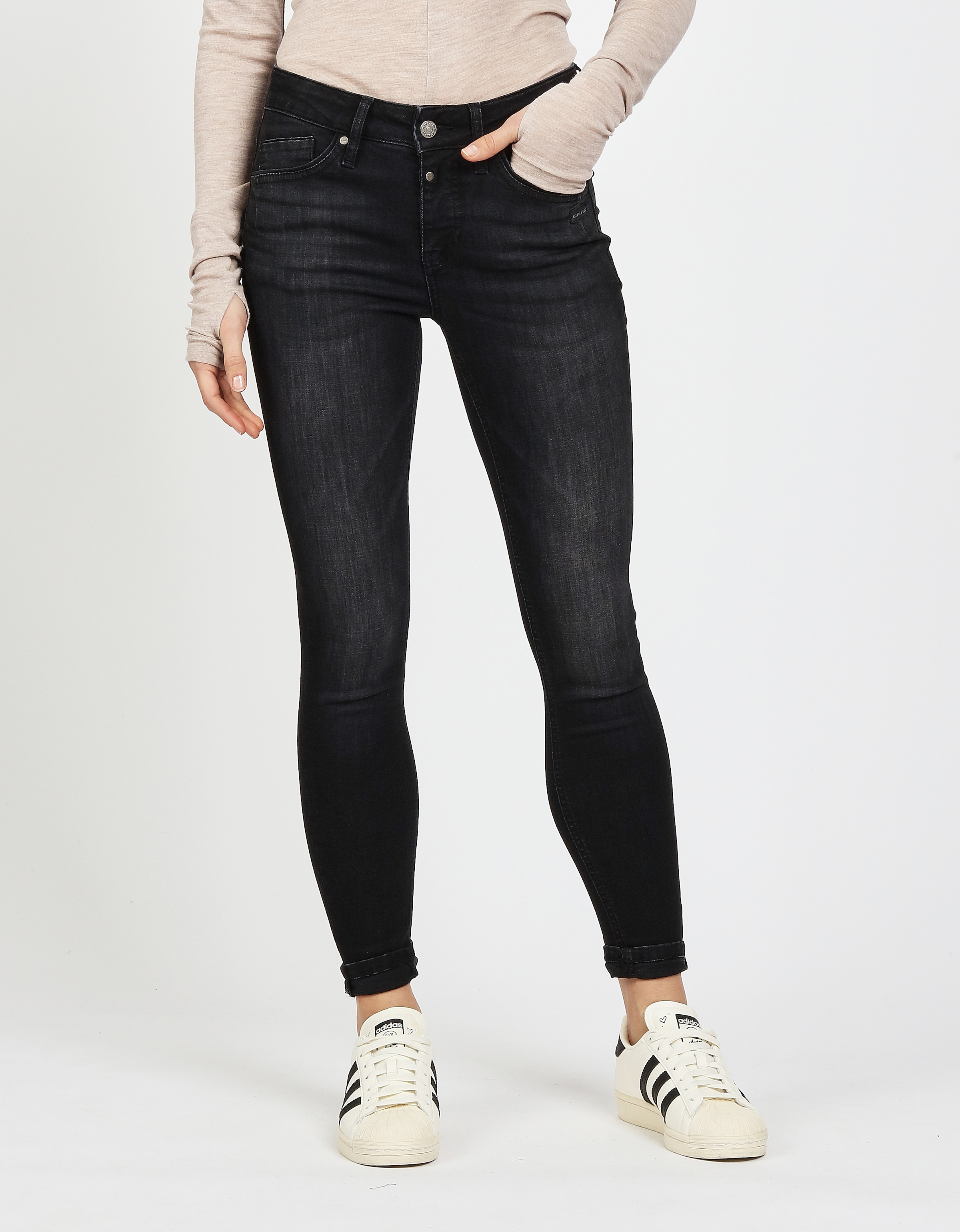 Image of GANG Skinny-fit-Jeans "94LAYLA" mit Used-Effekten