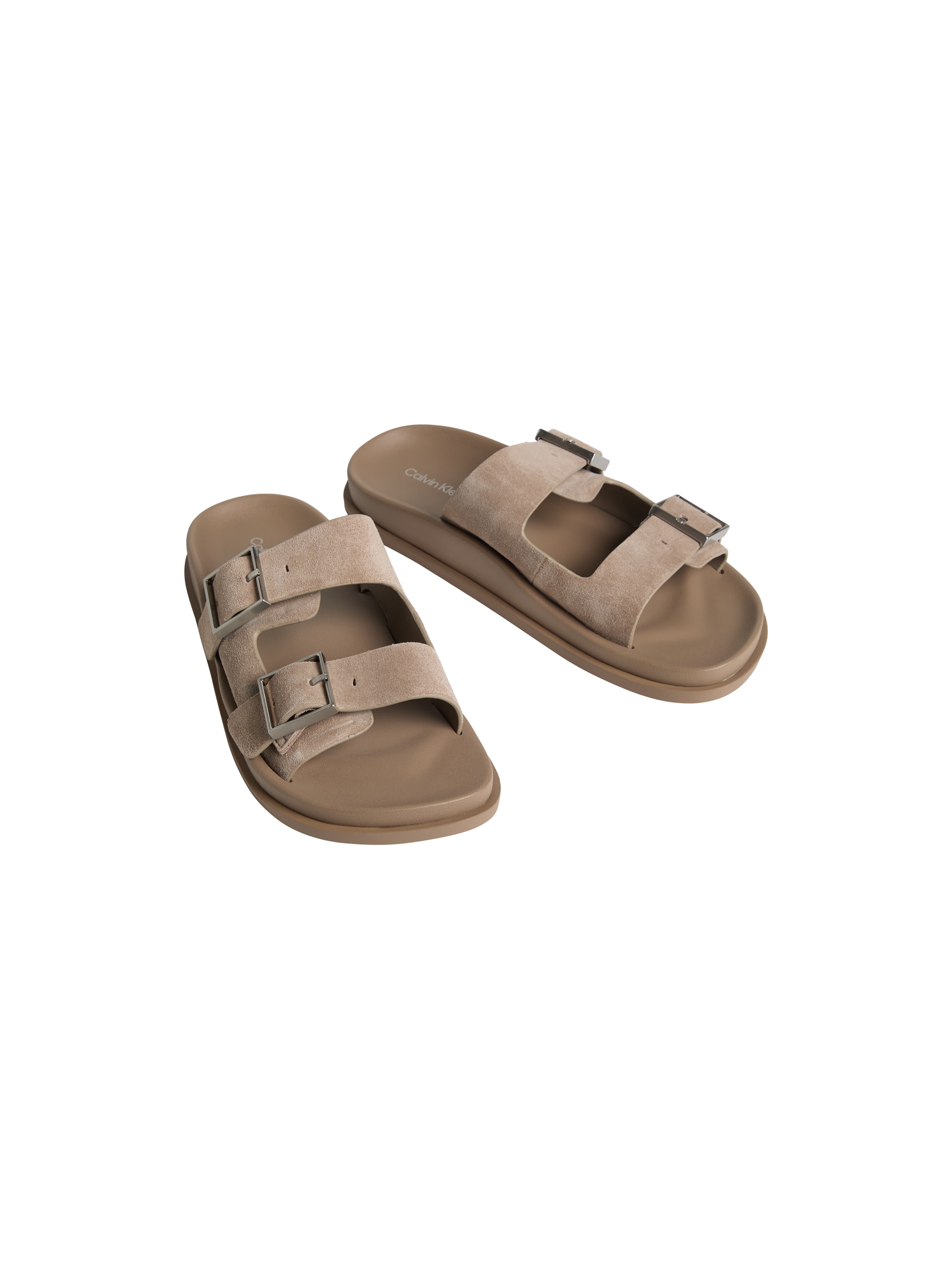 Image of Calvin Klein Pantolette "CITY SANDAL BUCKLE SUEDE" Sommerschuh, Flats mit Schnallenverschluss