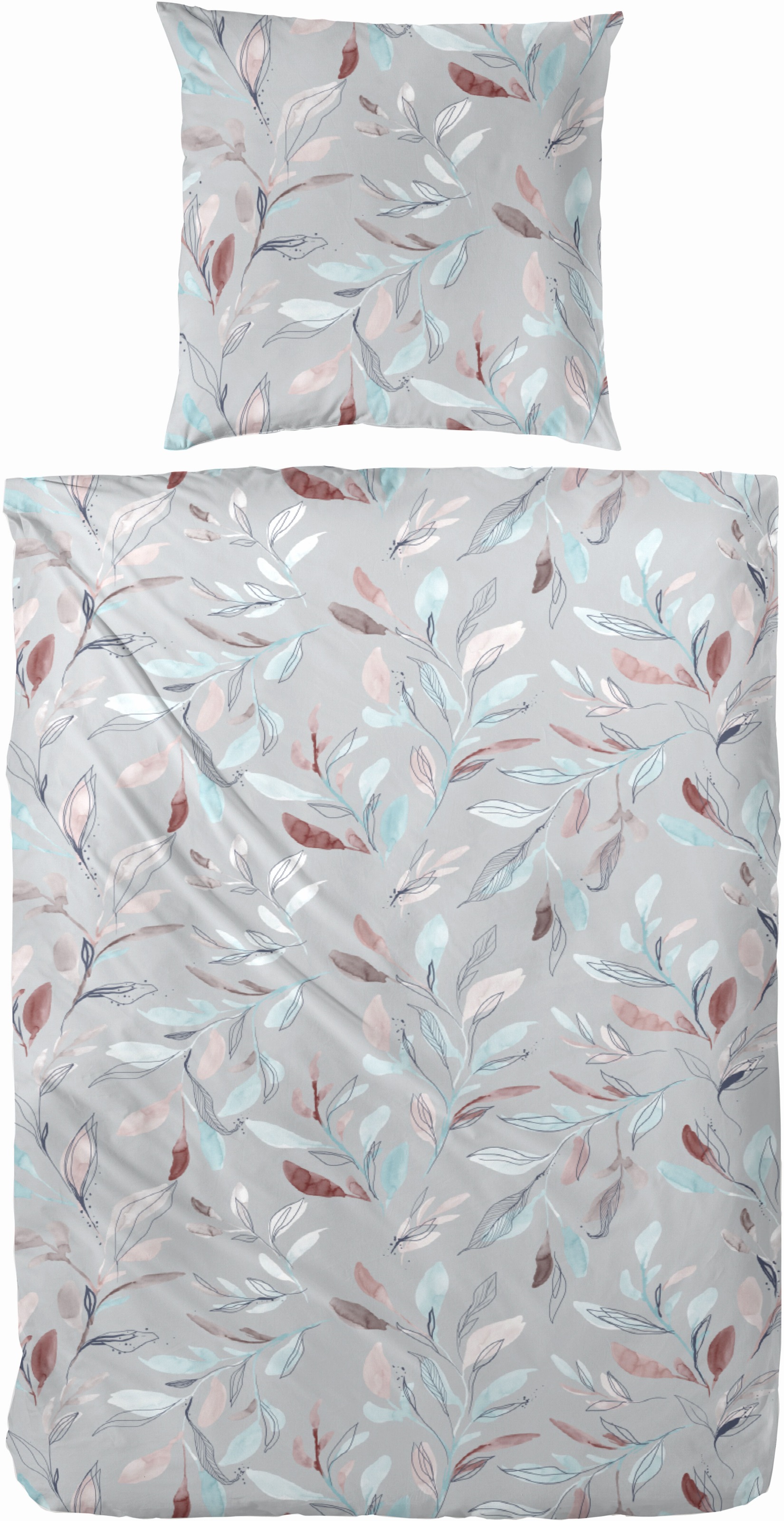 Image of Primera Bettwäsche "Edelflanell Bettwäsche "Leavery"" 2 Stk. Mit abstrakt-floralen Motiven