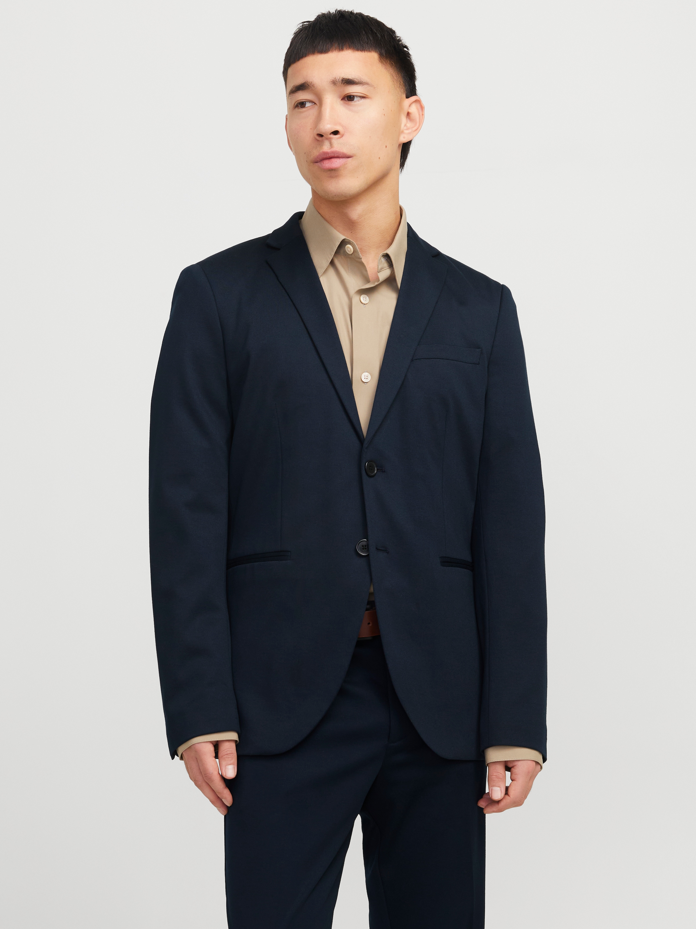 Image of Jack & Jones Sakko "JPRJAXON Jersey Blazer mit Stretch für stylischen Look" meliert, modisch, slim fit, Materialmix