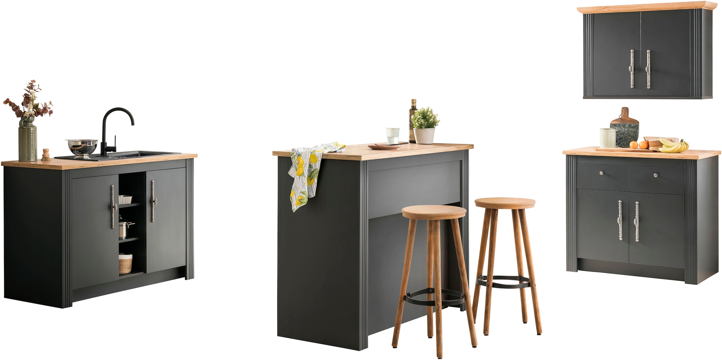 GOODproduct Küche »KS-Westminster« Breite 226 cm, ohne E-Geräte