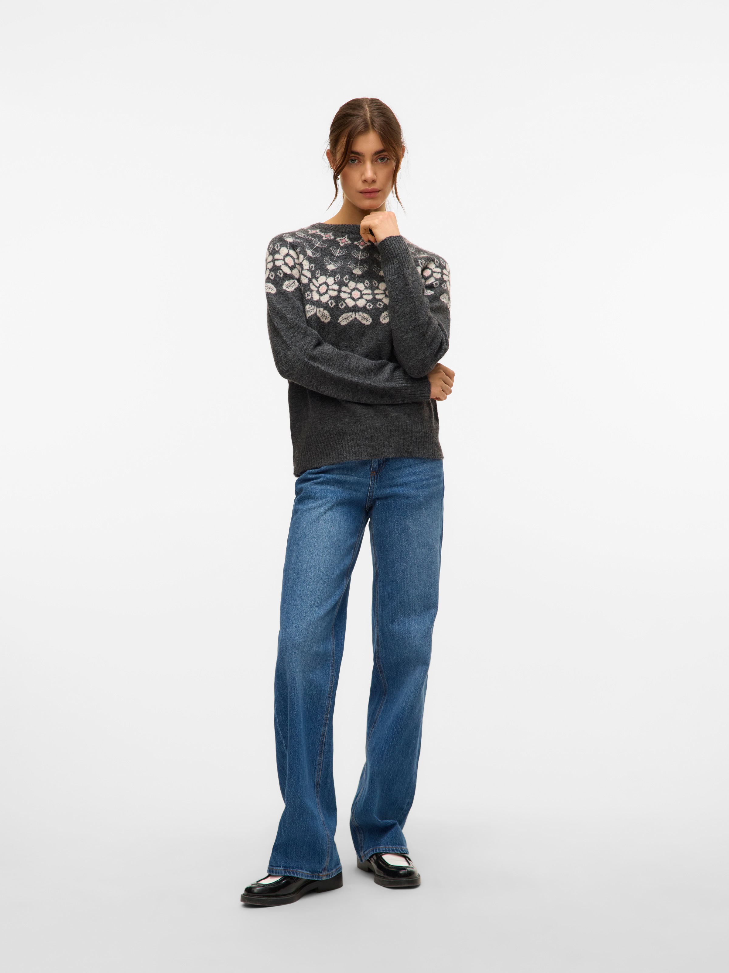 Vero Moda Strickpullover »VMSIMONE LS NORDIC PULLOVER GA REP BOO«