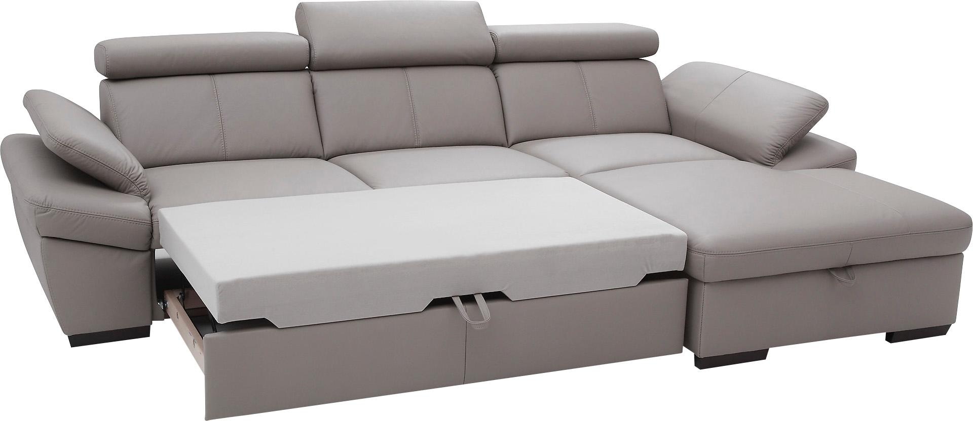 exxpo - sofa fashion Ecksofa »Salerno, klassisch modernes Funktionssofa, hoher Sitzkomfort, L-Form«, inkl. Kopf- und Armteilverstellung, wahlweise mit Bettfunktion