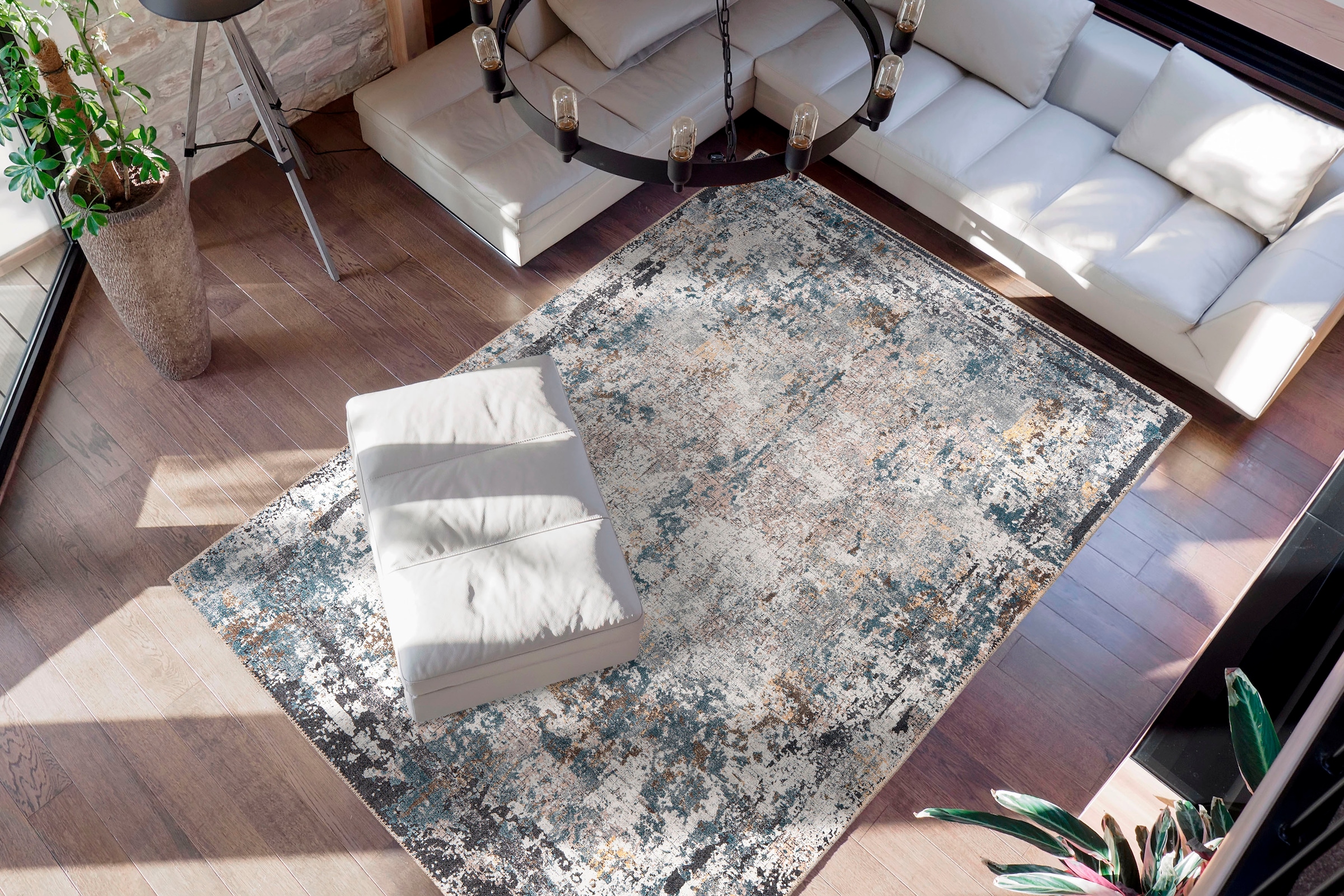 me gusta Teppich »Faye 1225« rechteckig 6 mm Höhe Flachgewebe, gedrucktes Motiv, Wohnzimmer