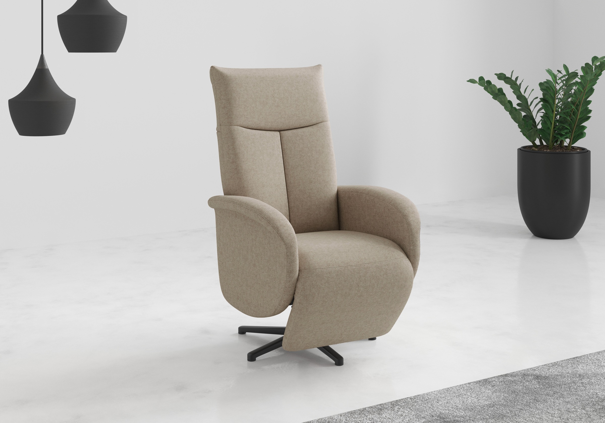 sit&more Fauteuil TV »Juma, inkl. Drehfunktion & Kopfteilverstellung« hauteur accoudoir 64 cm, option aide au lever, 2 moteurs et batterie