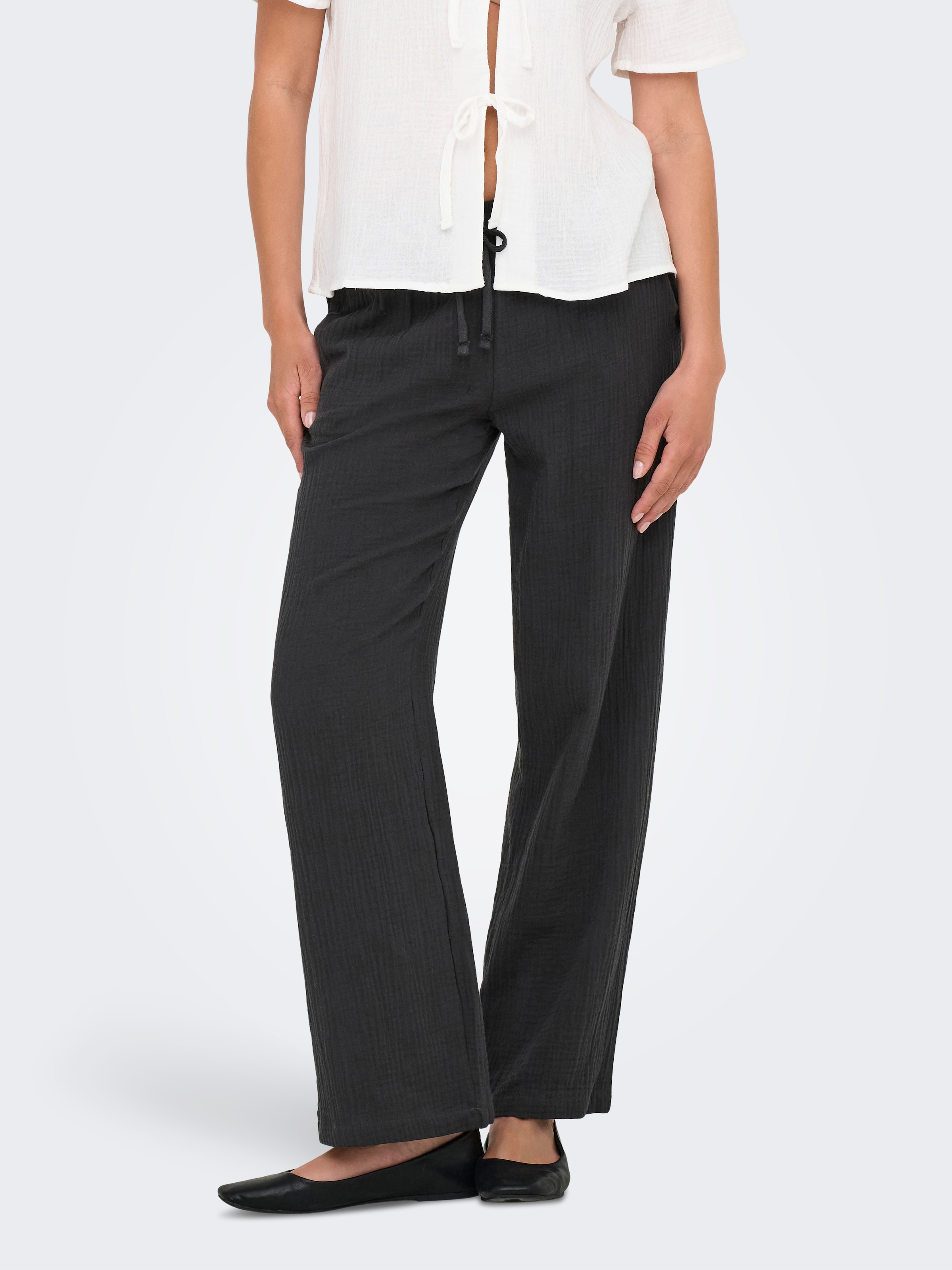 Image of JDY Schlupfhose "JDYTHEIS LIFE WIDE PANT WVN NOOS" Baumwolle