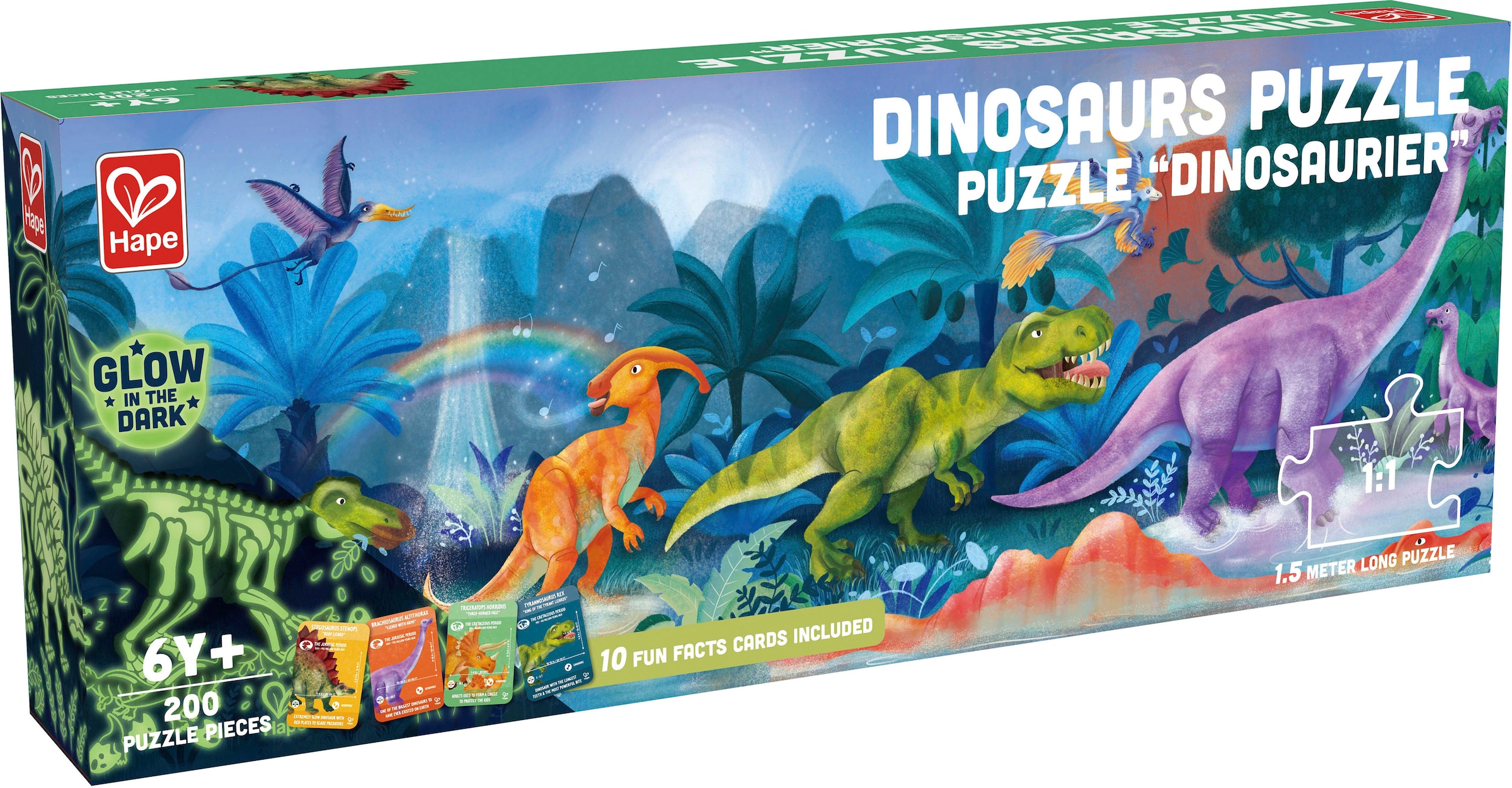 Hape Puzzle »Dinosaurier«, leuchtet im Dunkeln