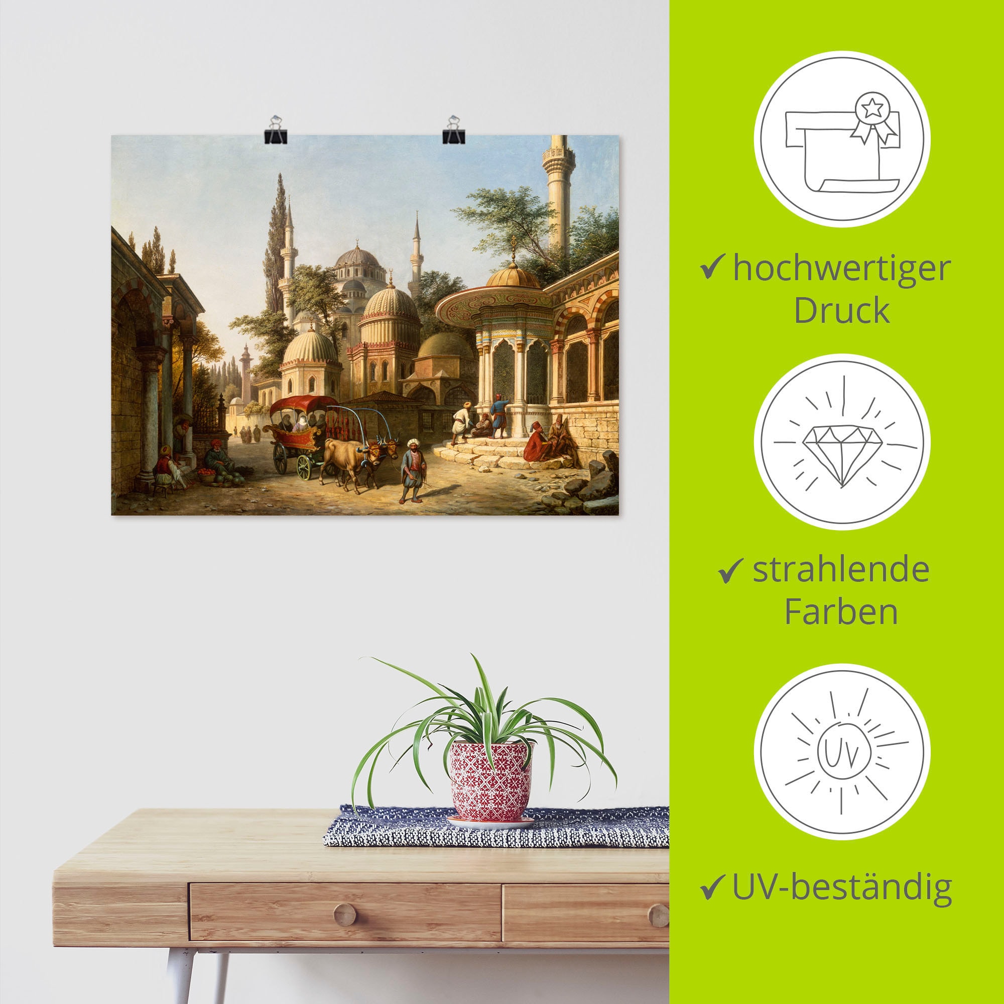 Artland Wandbild Grössen in einer kaufen oder Moschee Gebäude, bequem in Istanbul«, (1 Wandaufkleber »Ansicht St.), Leinwandbild, als Alubild, versch. Poster