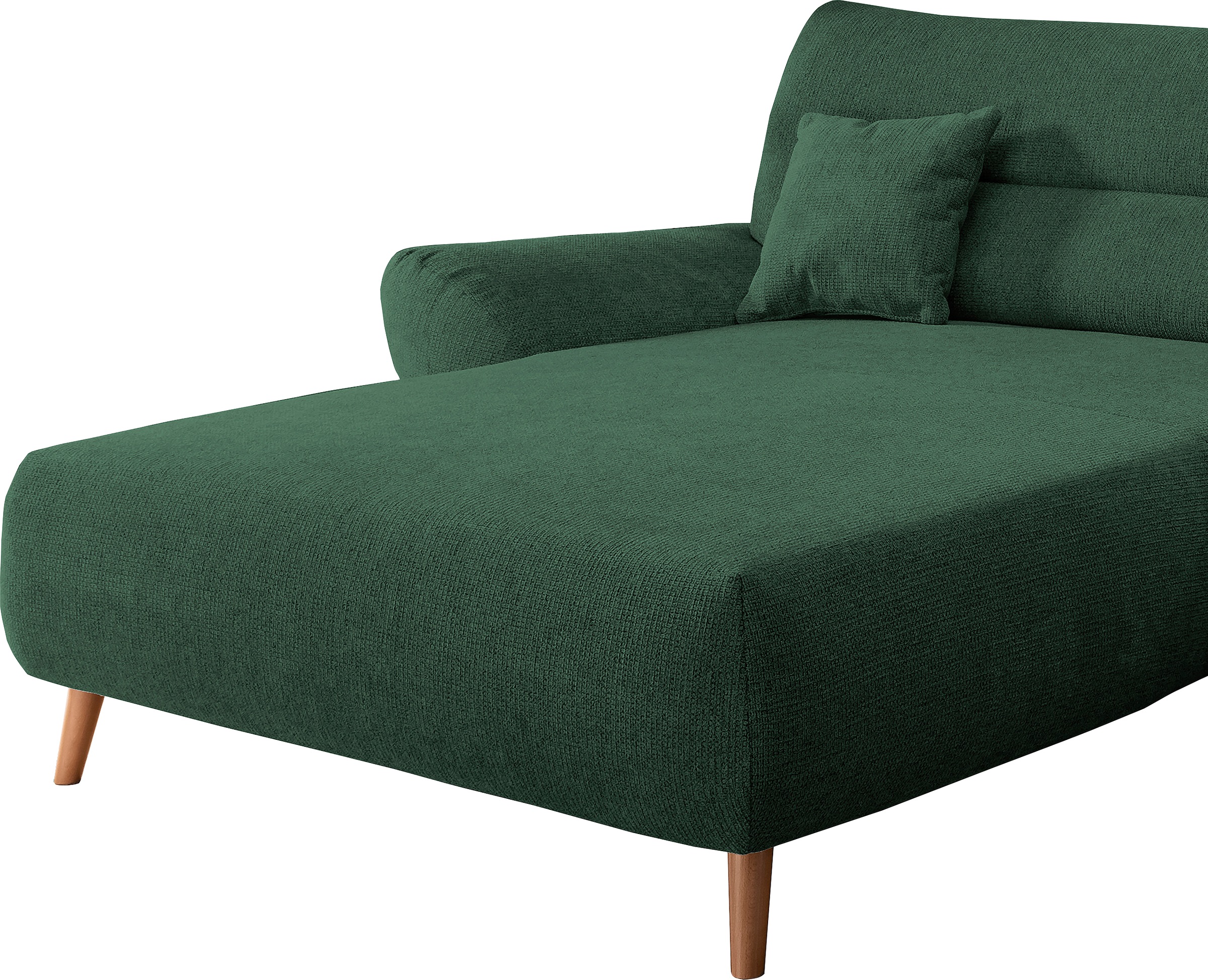 INOSIGN Ecksofa »Drago, elegant und zeitlos, komfortabel, Holzfuss, L-Form«, frei im Raum stellbar, inkl. 2 Zierkissen