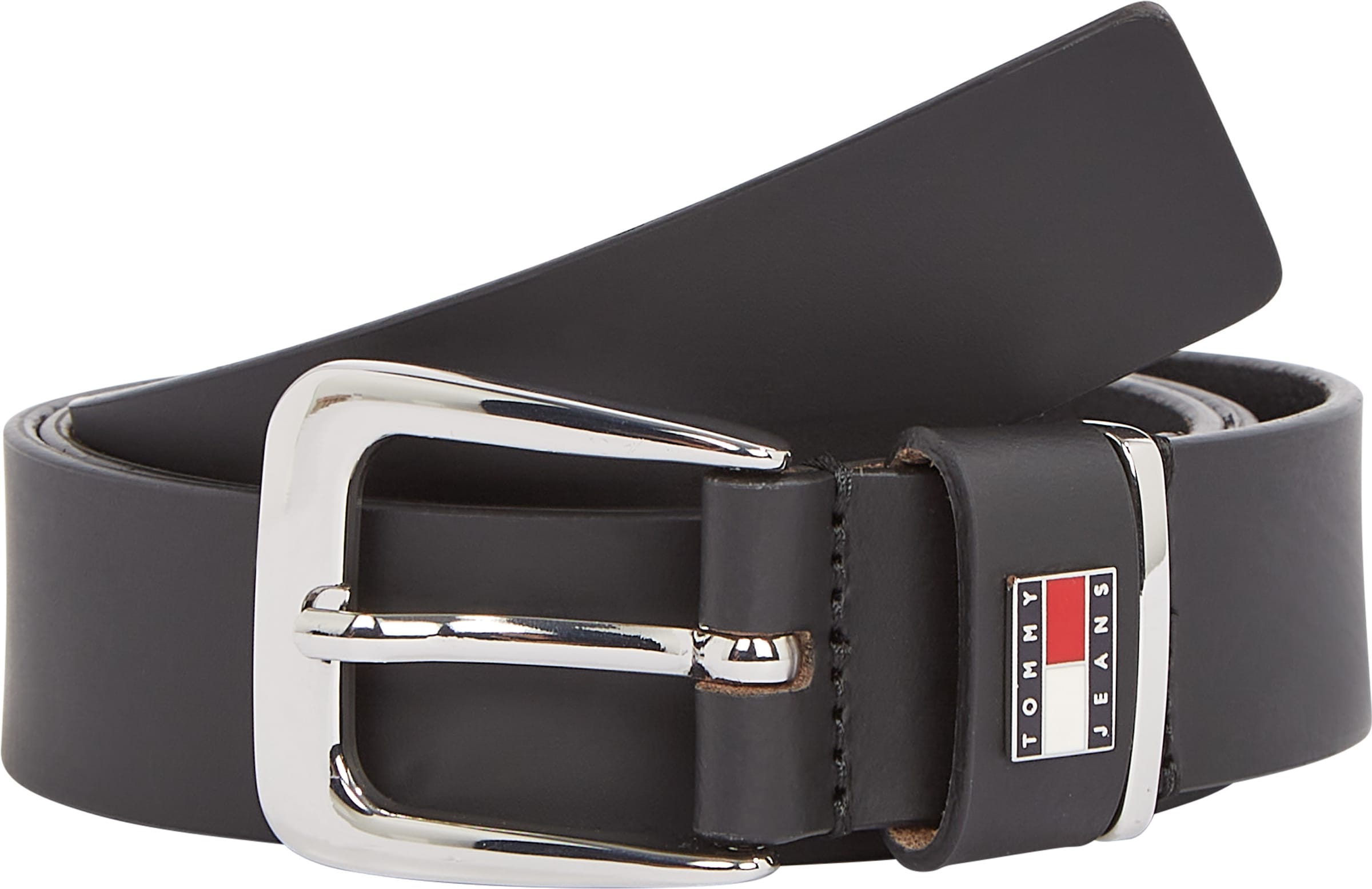 Tommy Jeans Ledergürtel »TJW HERITAGE 3.0«, Einfachdornschliesse, Metallpatch