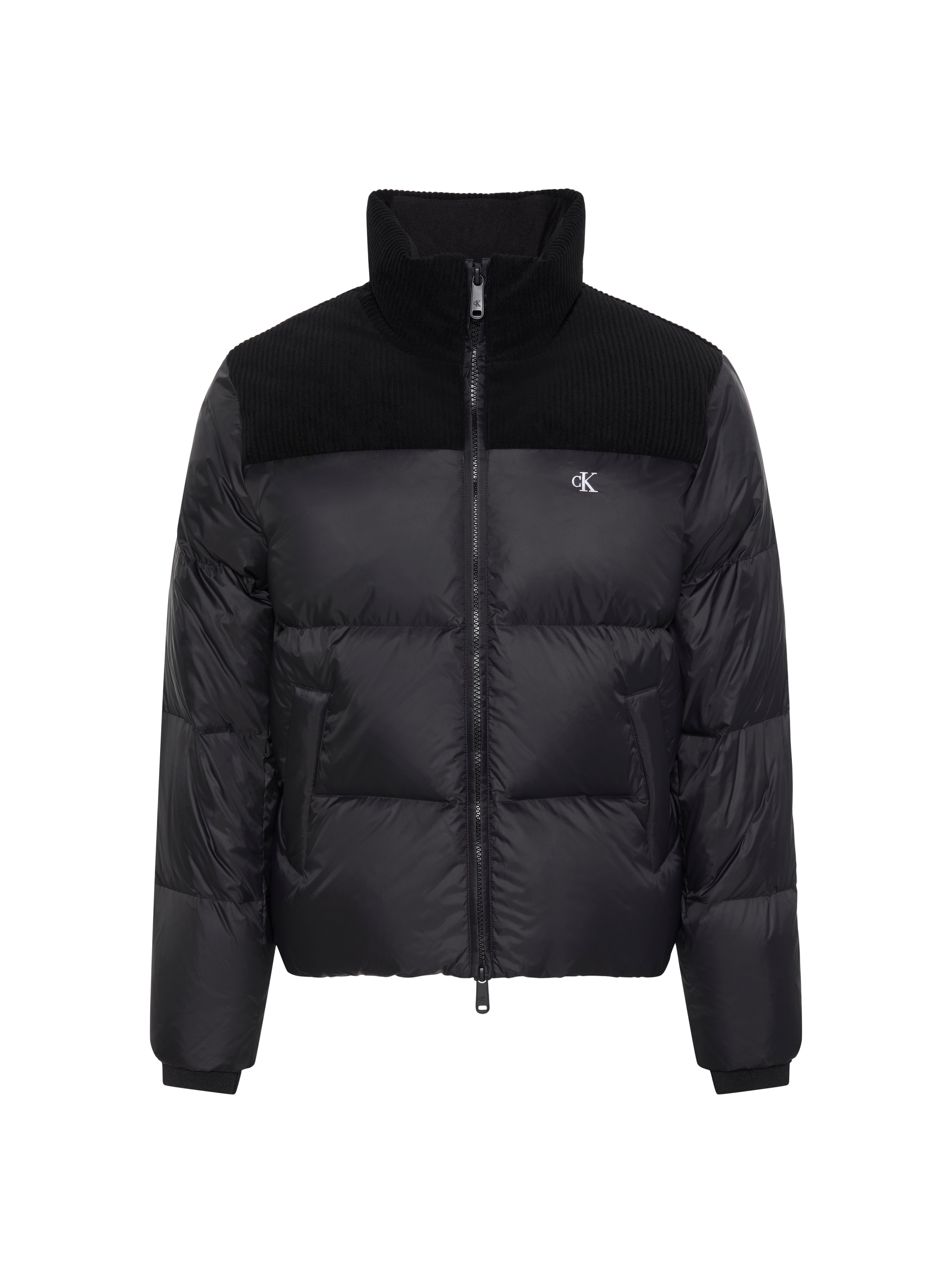 Calvin Klein Veste matelassée »MIXED MEDIA DOWN PUFFER« sans capuche coupe régulière avec col montant